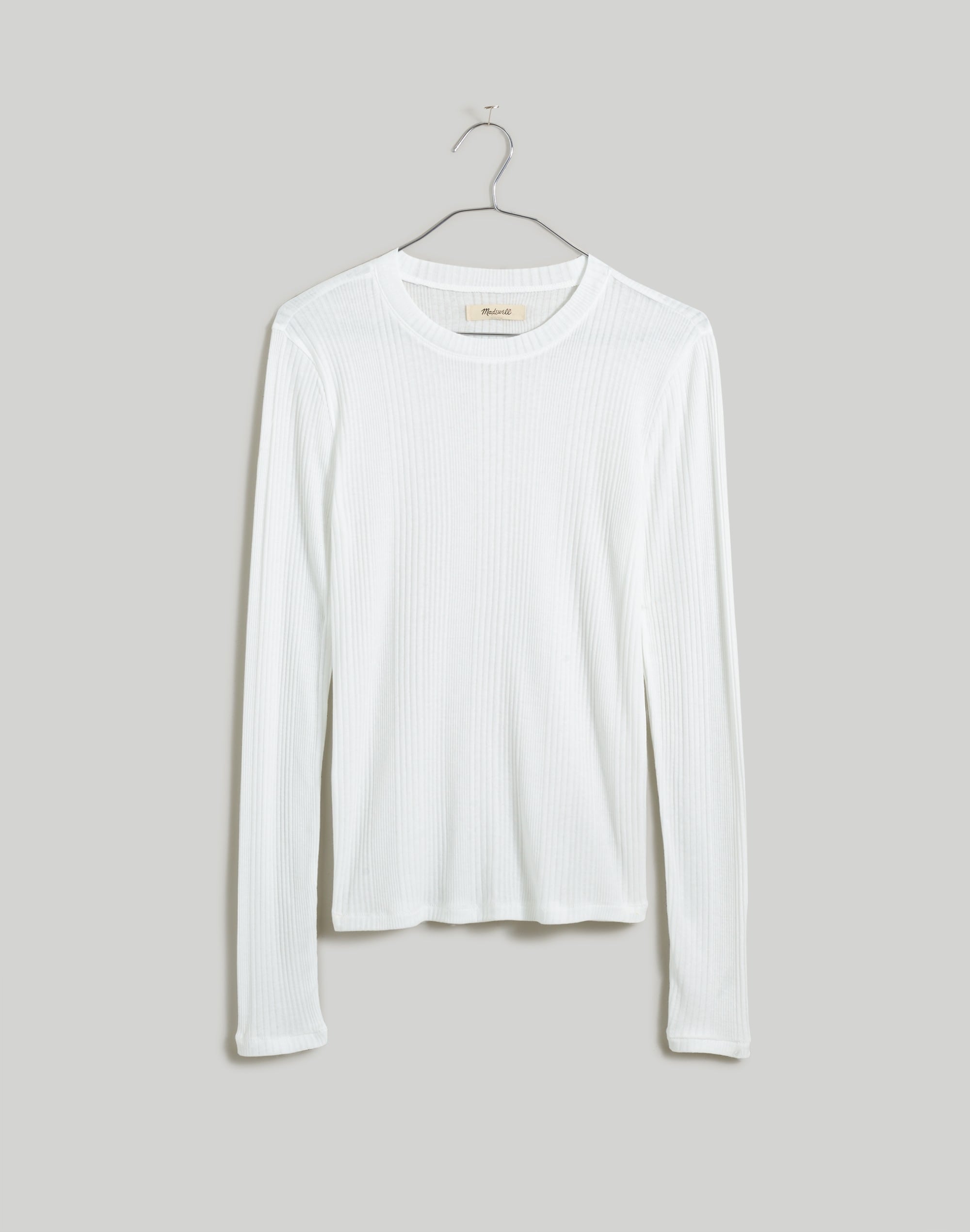 Variegated Ribbed Crewneck Long-Sleeve Tee