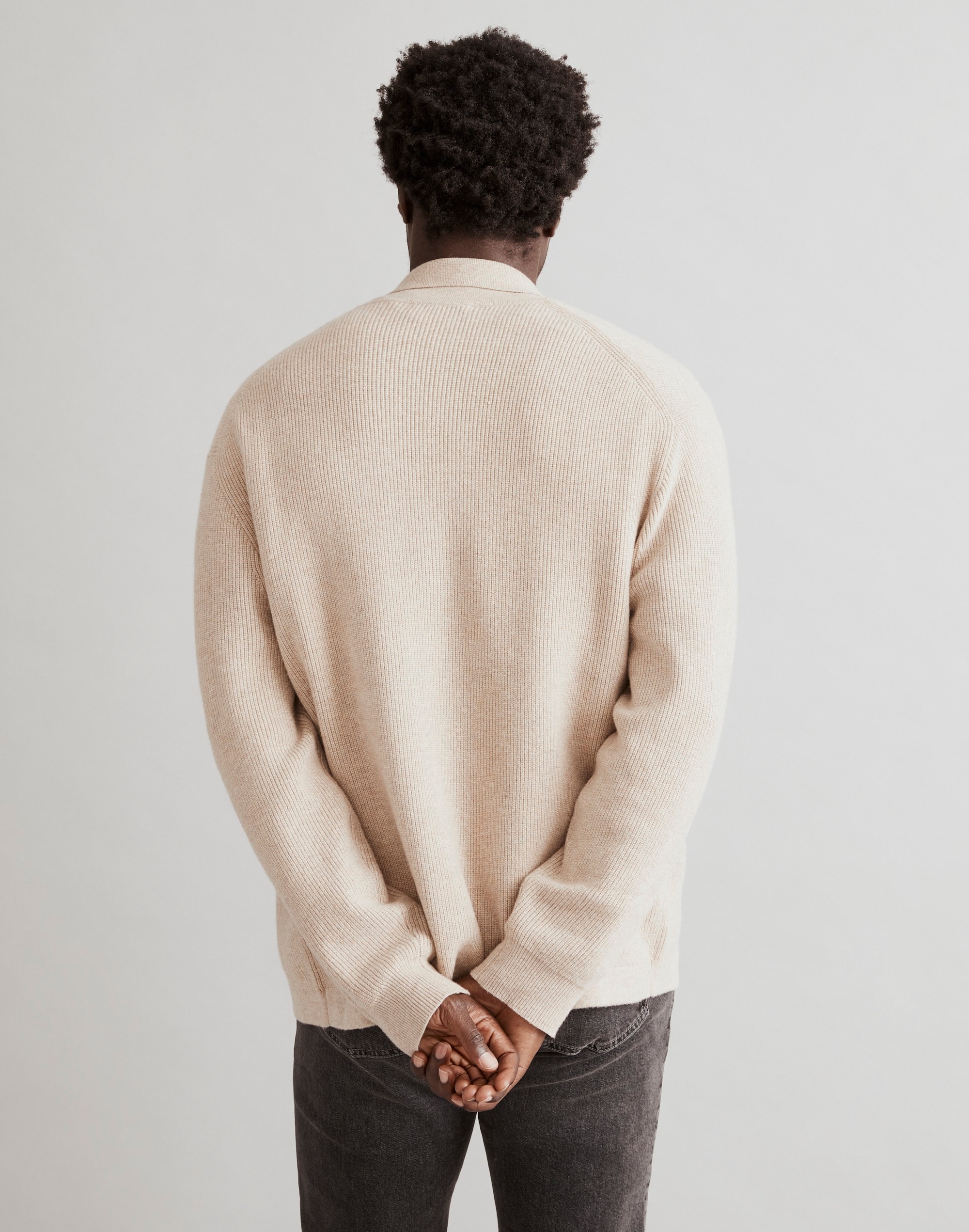 Button-Up Long-Sleeve Sweater Shirt
