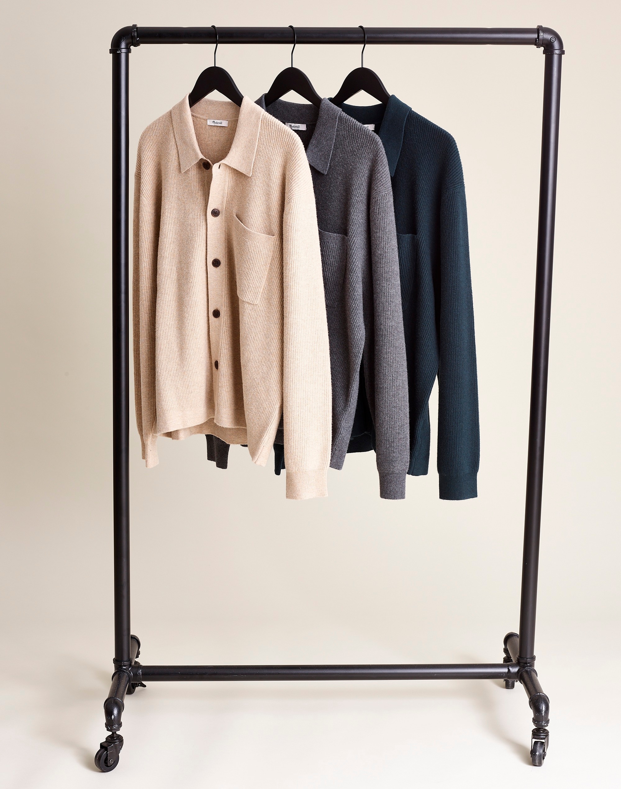 Button-Up Long-Sleeve Sweater Shirt