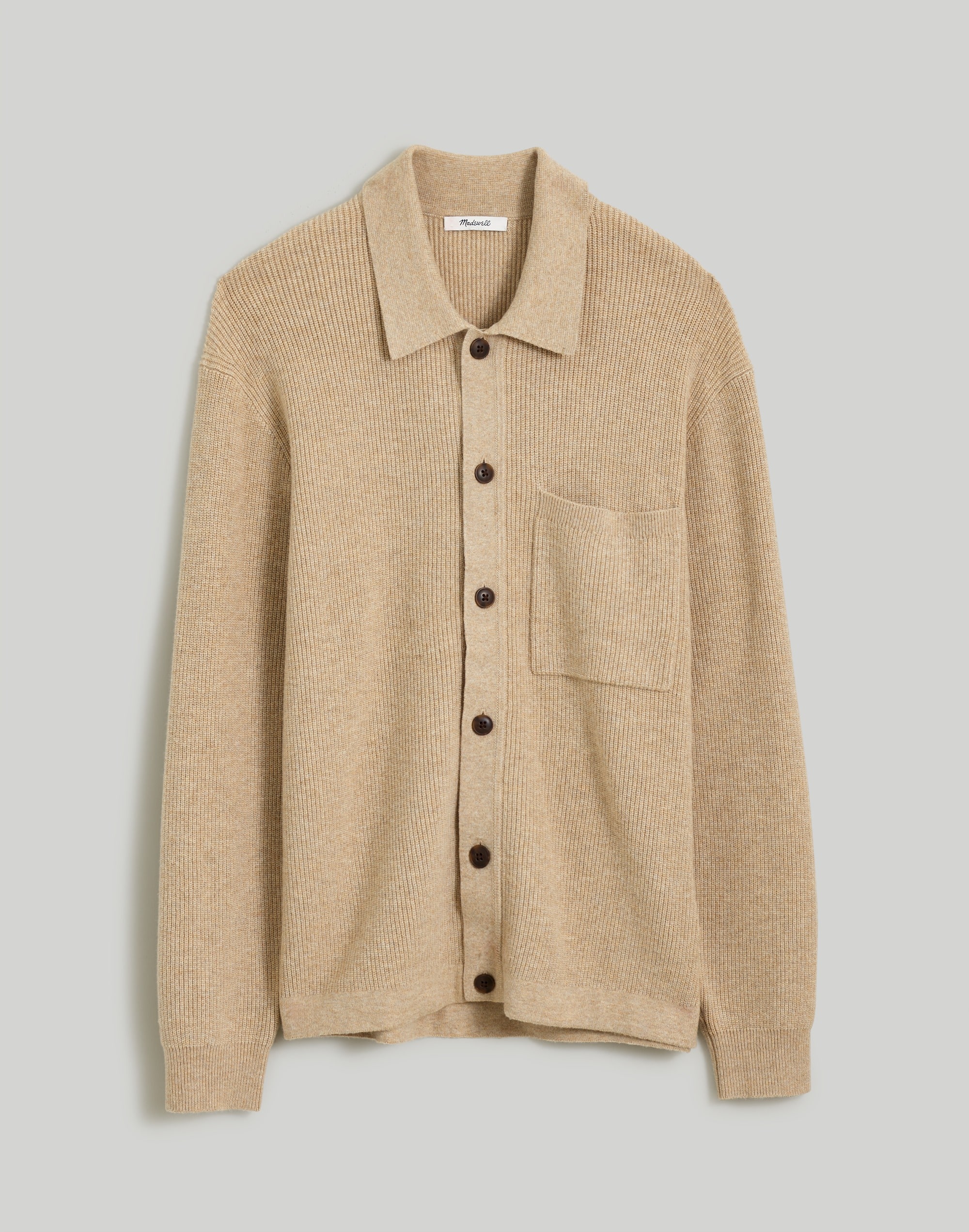 Button-Up Long-Sleeve Sweater Shirt