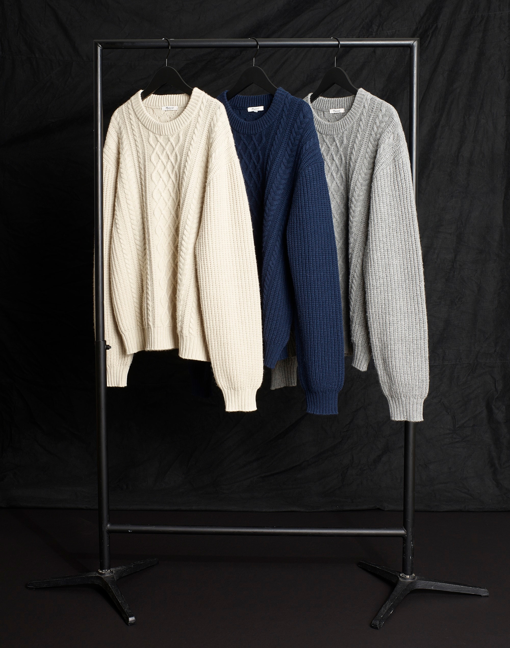 Cabled Crewneck Sweater