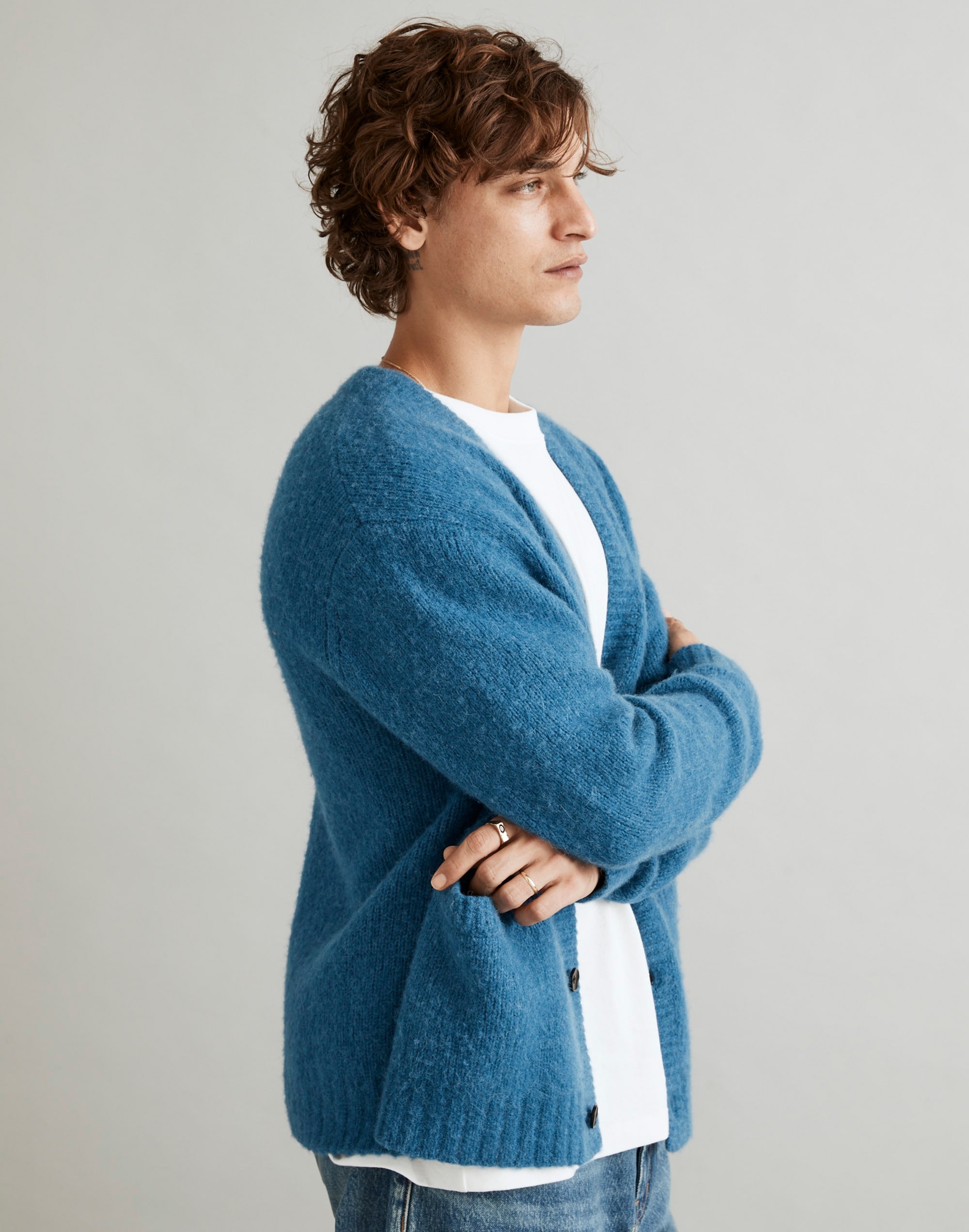 Merino Wool-Blend Cardigan Sweater
