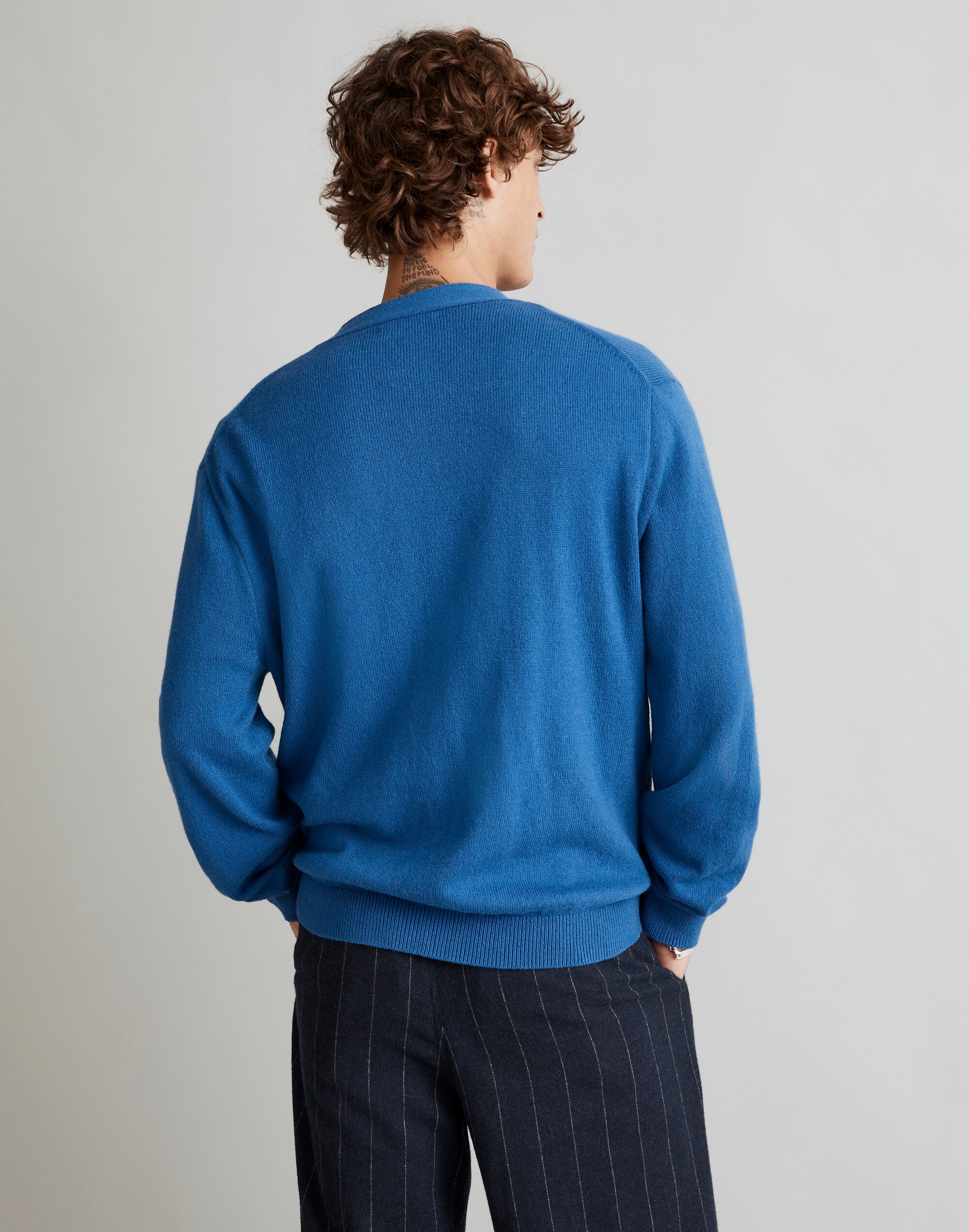 Cotton-Merino Wool Blend Cardigan Sweater