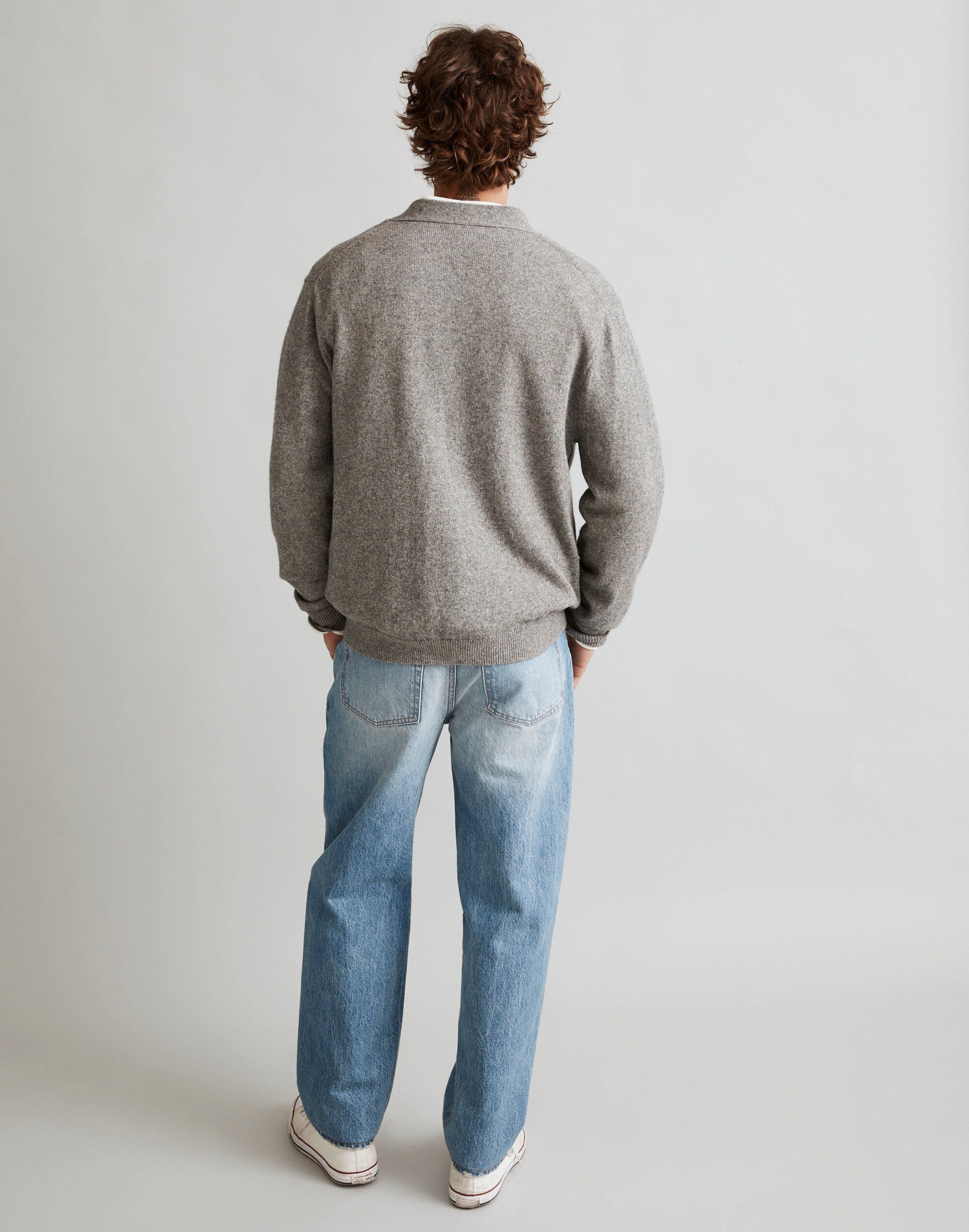 Cotton-Merino Wool Blend Cardigan Sweater