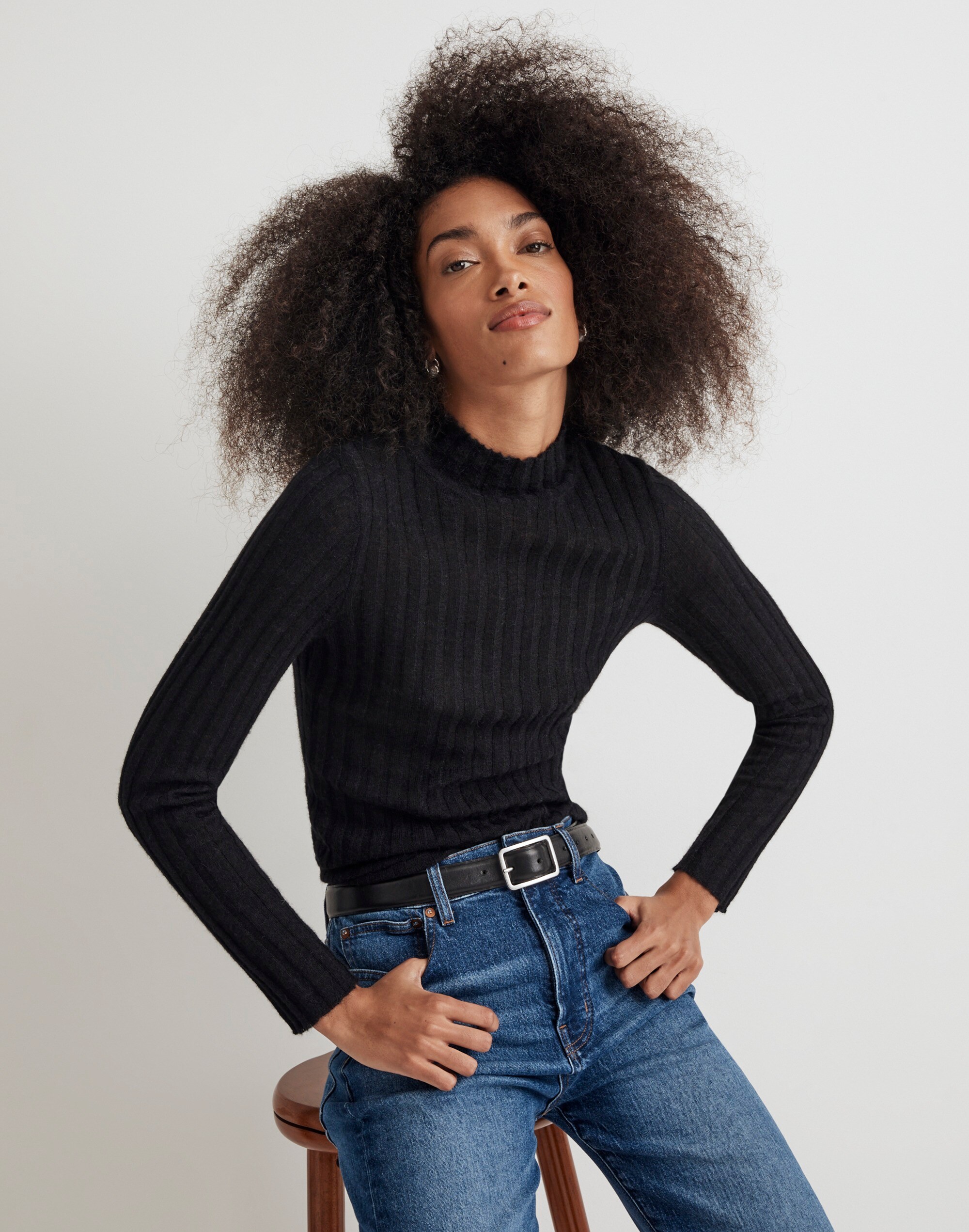 alpaca-blend mockneck sweater