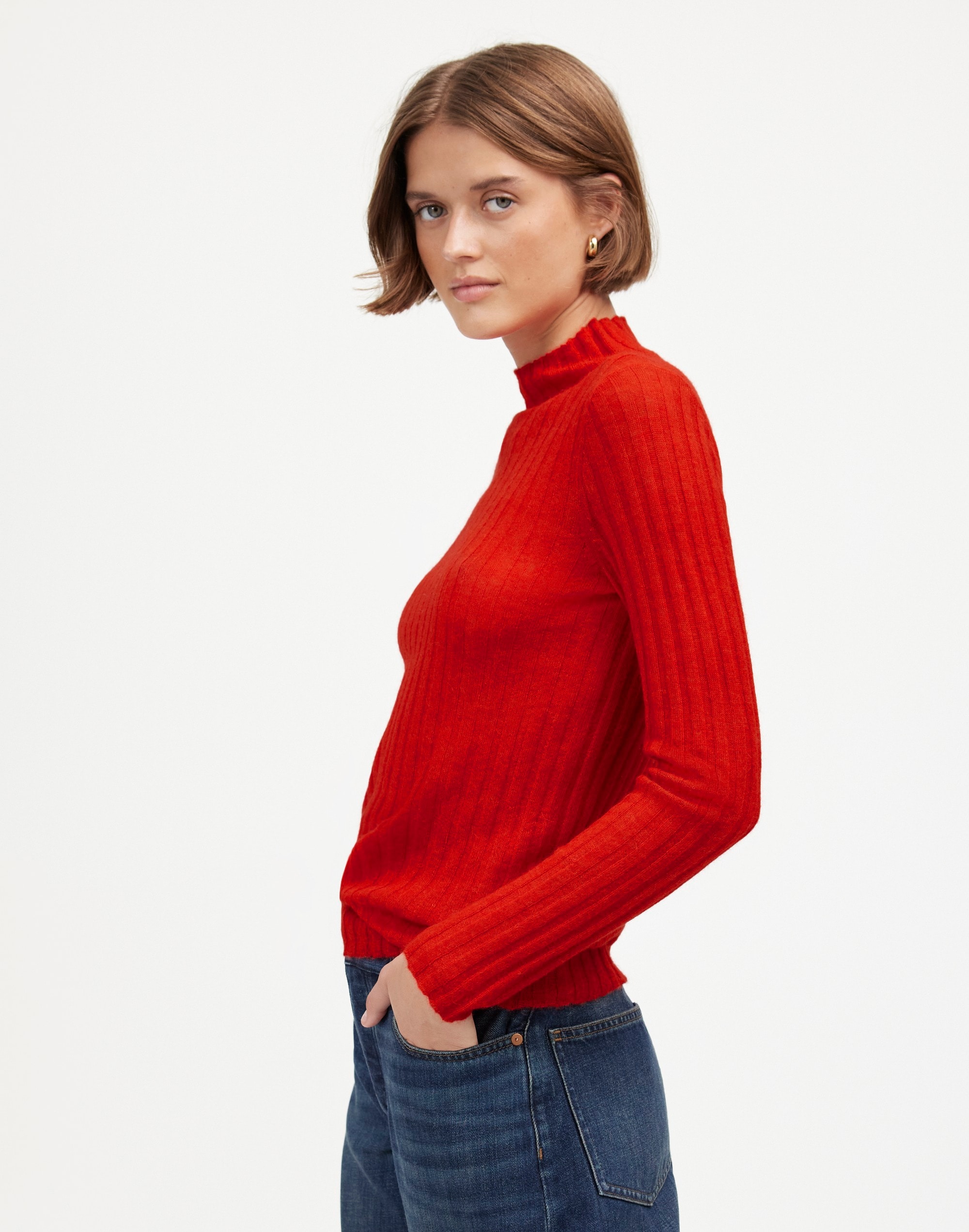 Alpaca-Blend Mockneck Sweater