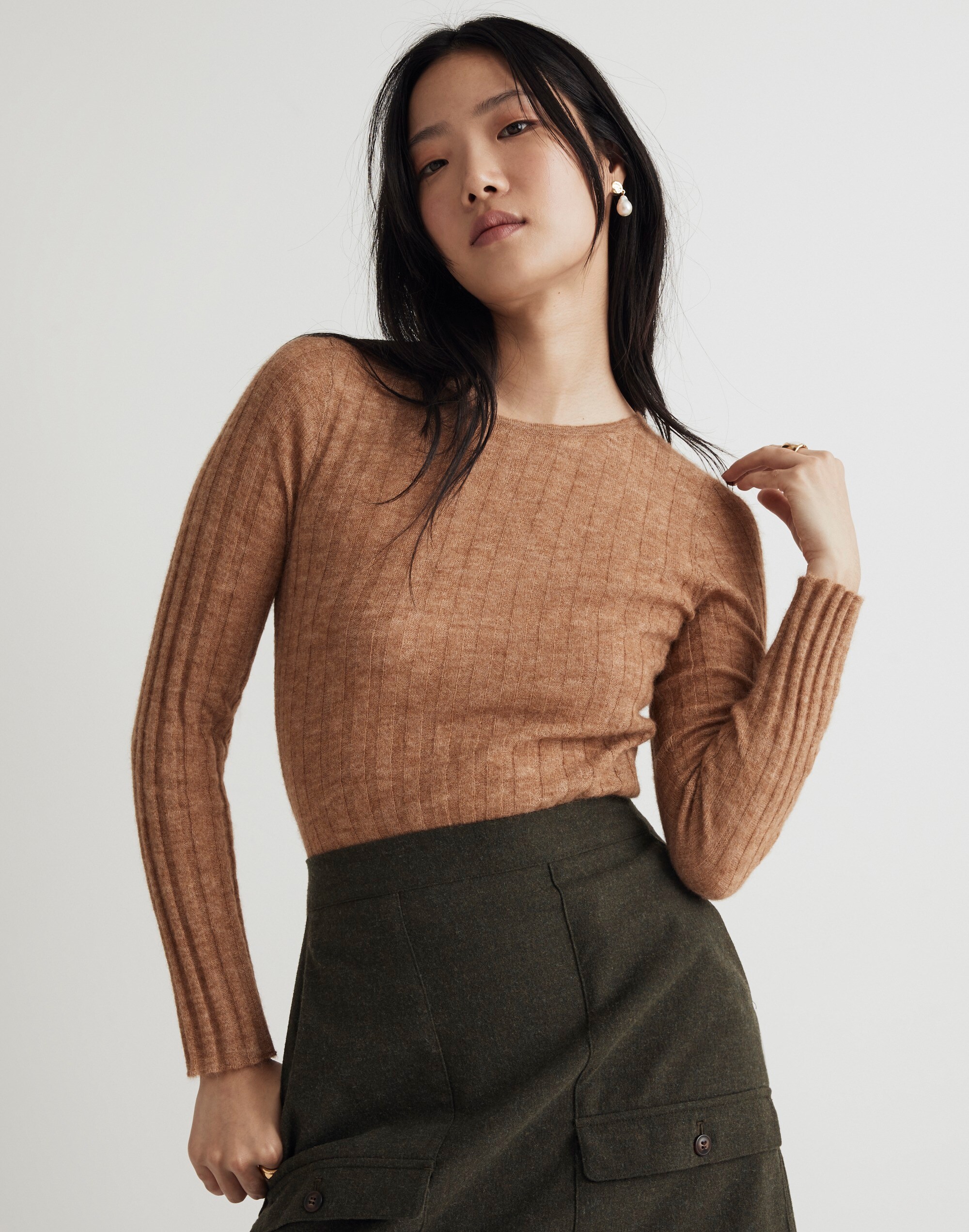 Alpaca-Blend Crewneck Sweater