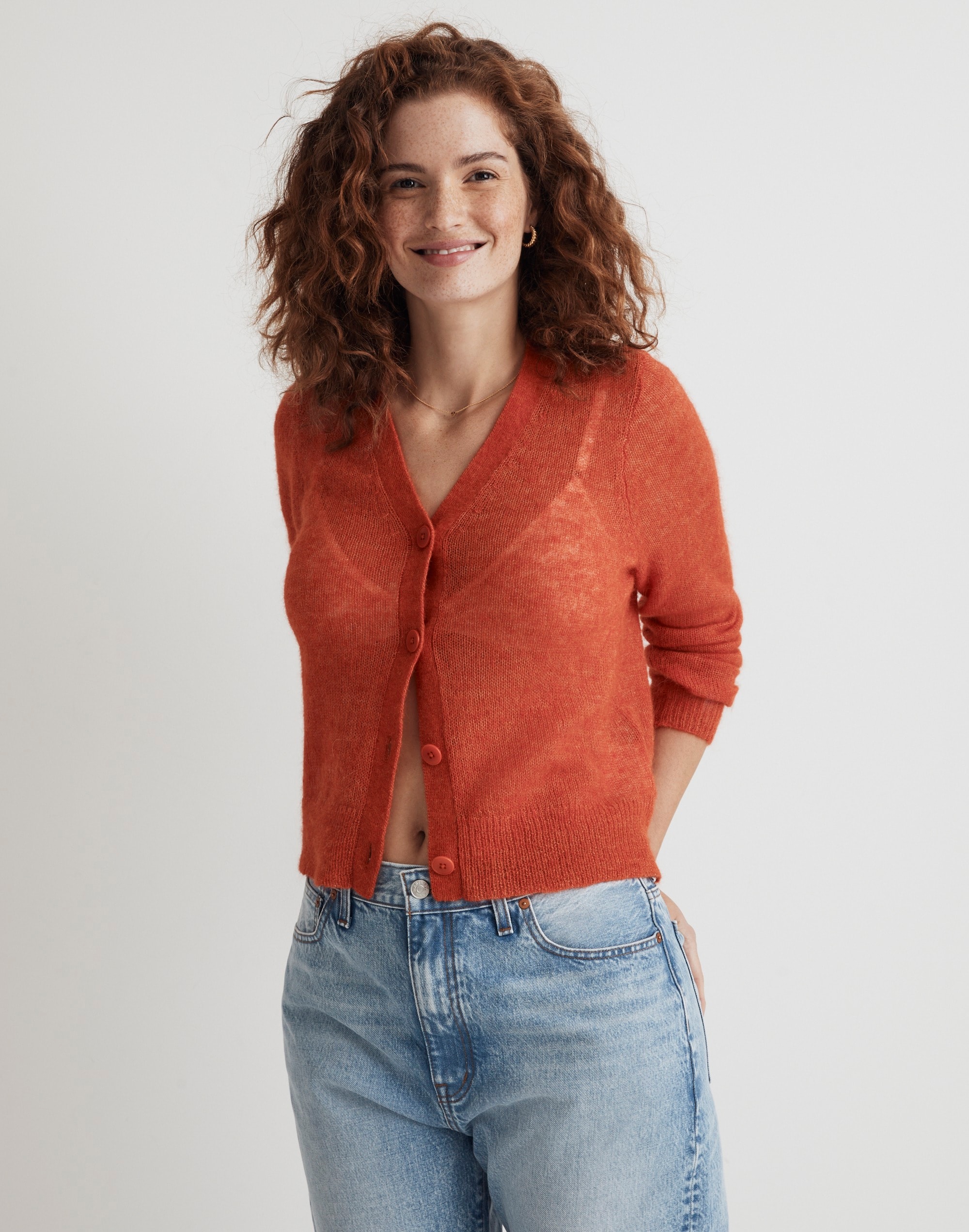 Alpaca-Blend V-Neck Cardigan