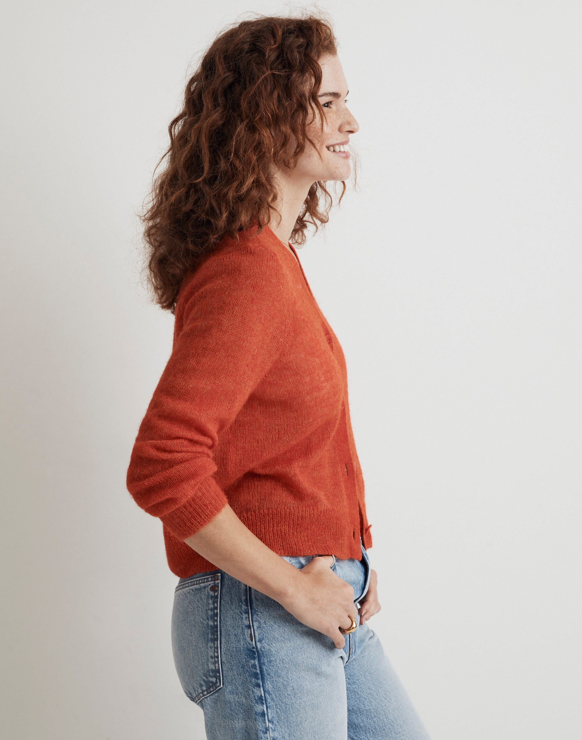 Alpaca-Blend V-Neck Cardigan