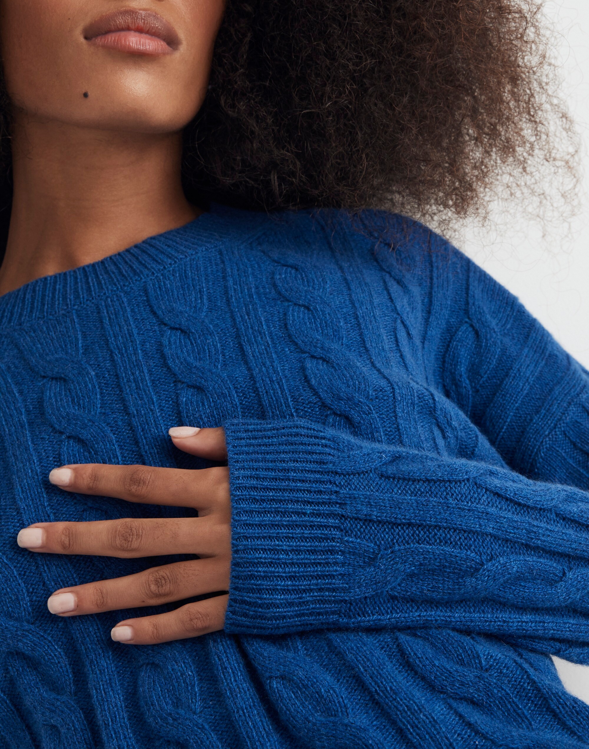 (Re)sourced Cashmere Cable-Knit Crop Sweater