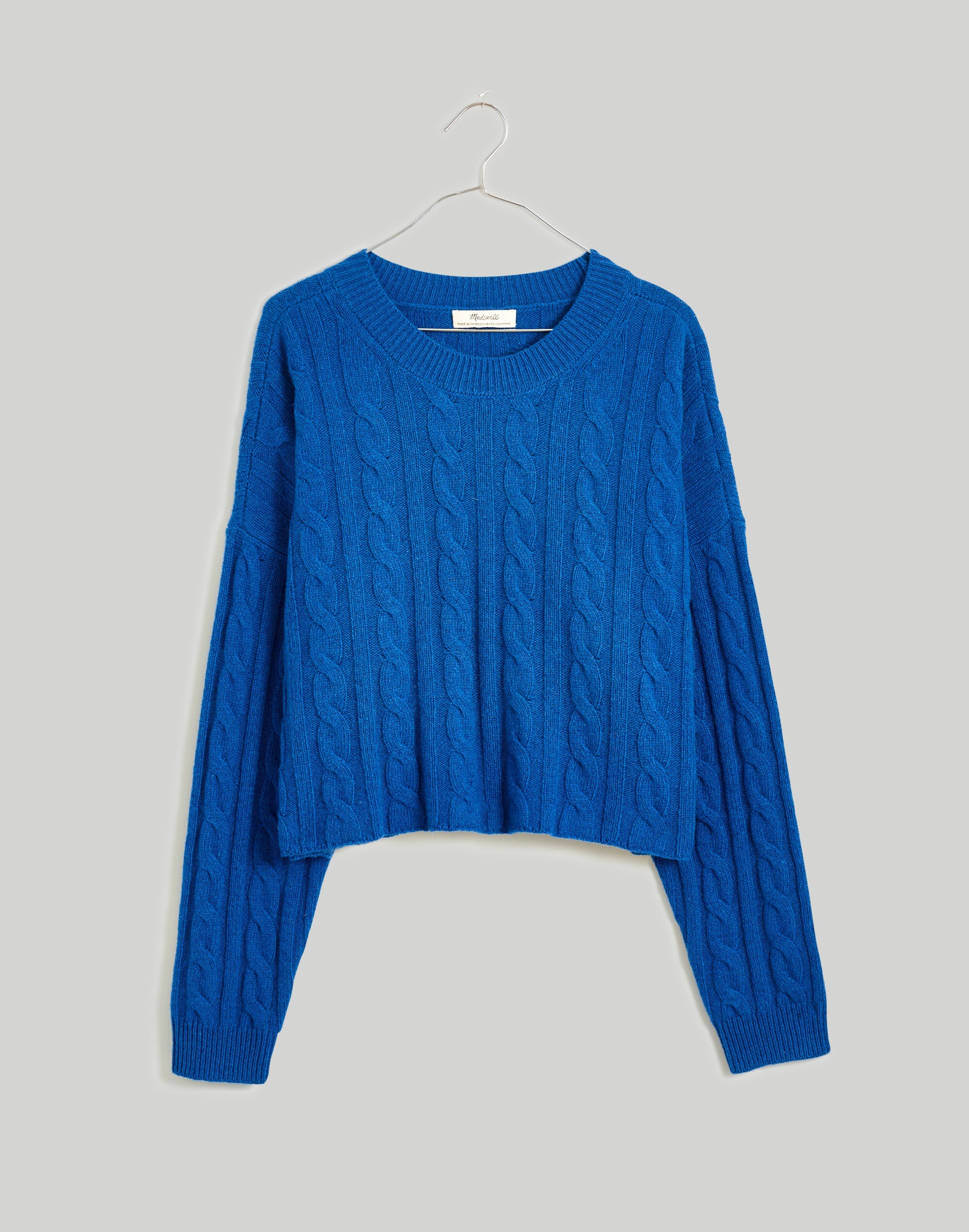 (Re)sourced Cashmere Cable-Knit Crop Sweater