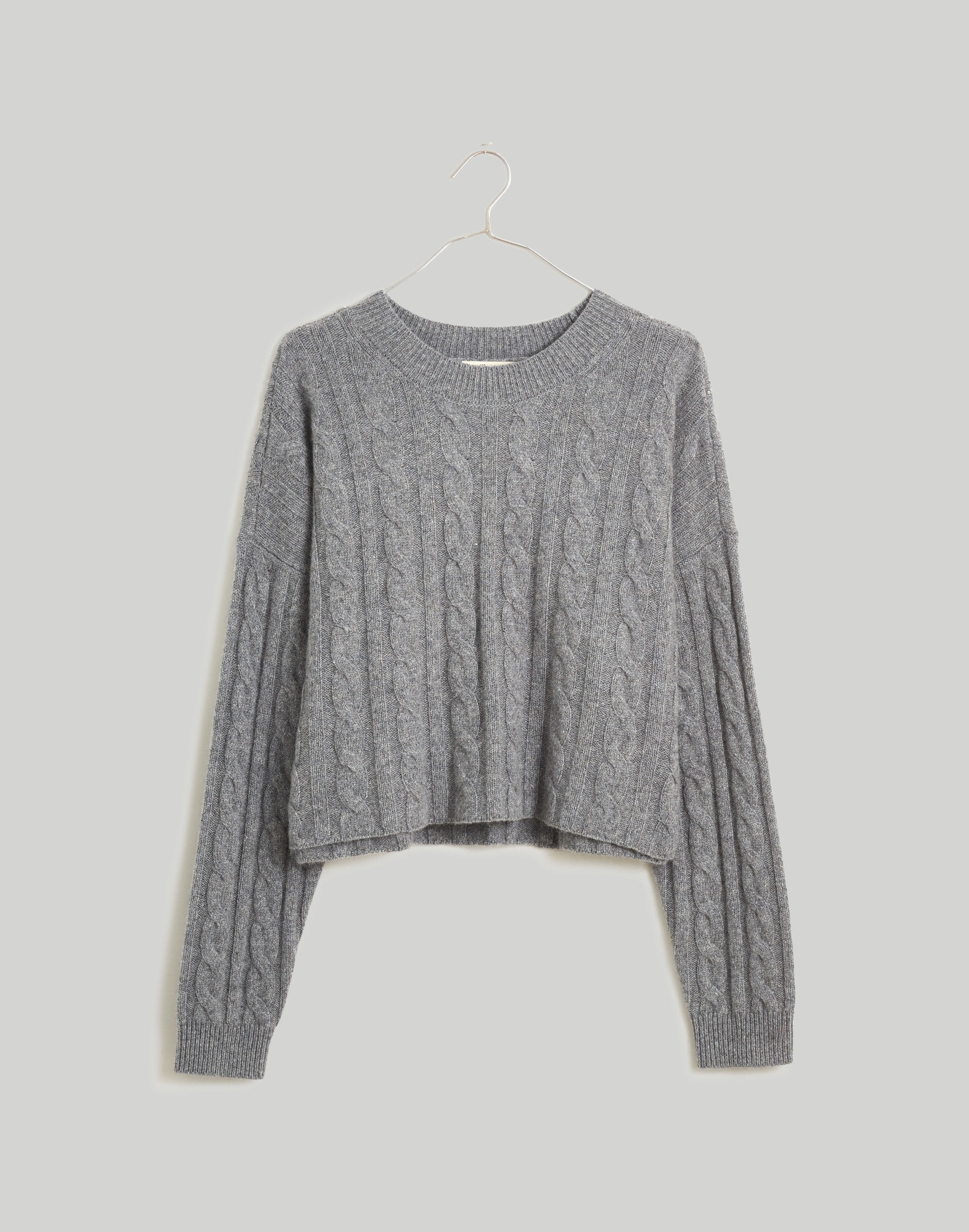 (Re)sourced Cashmere Cable-Knit Crop Sweater