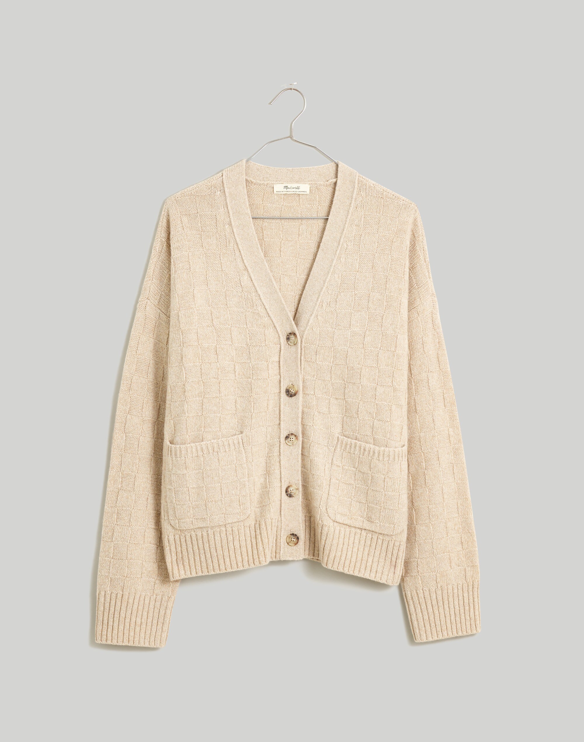 (Re)sourced Cashmere Cardigan in Checkerboard