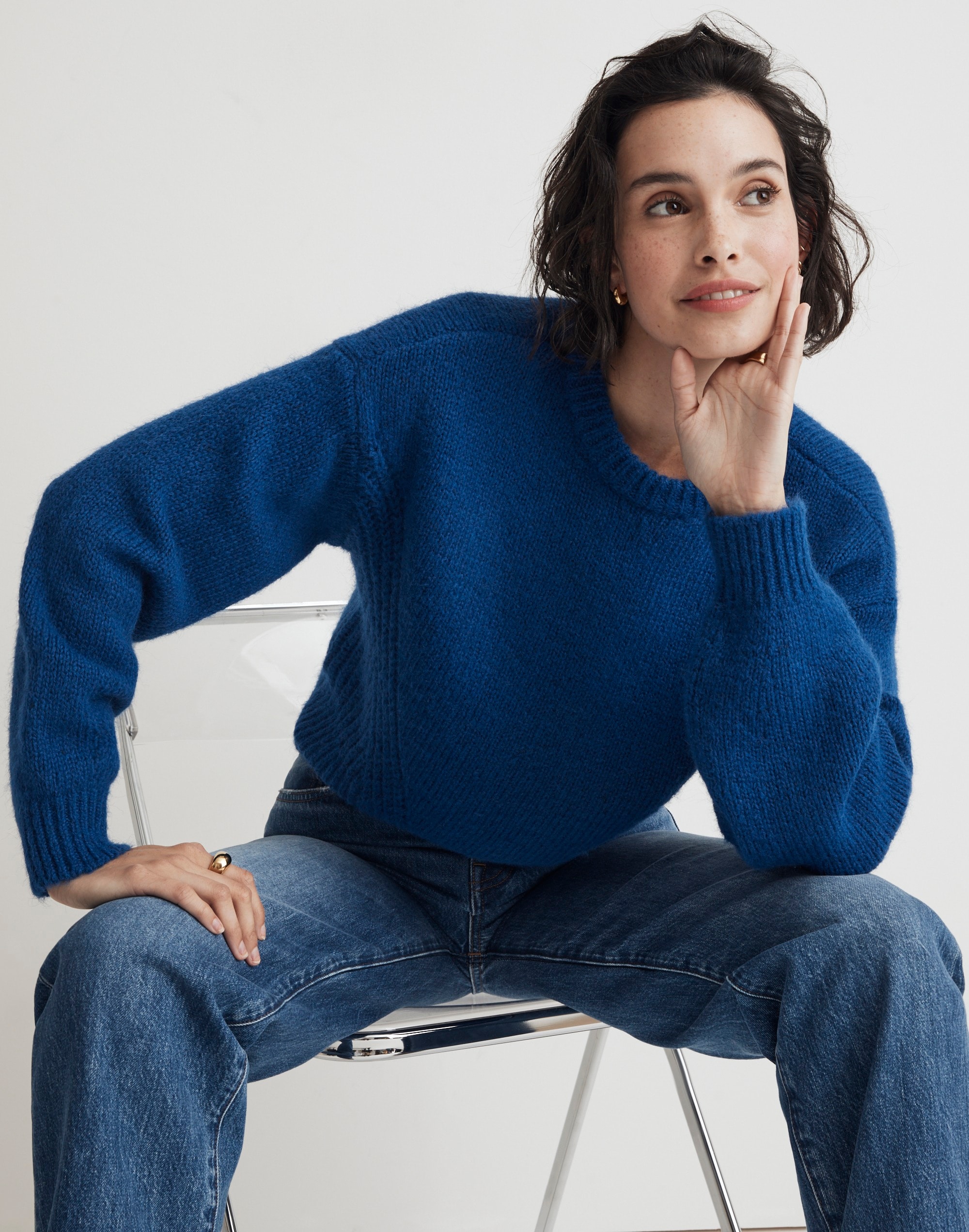 Wool-Blend Wedge Sweater