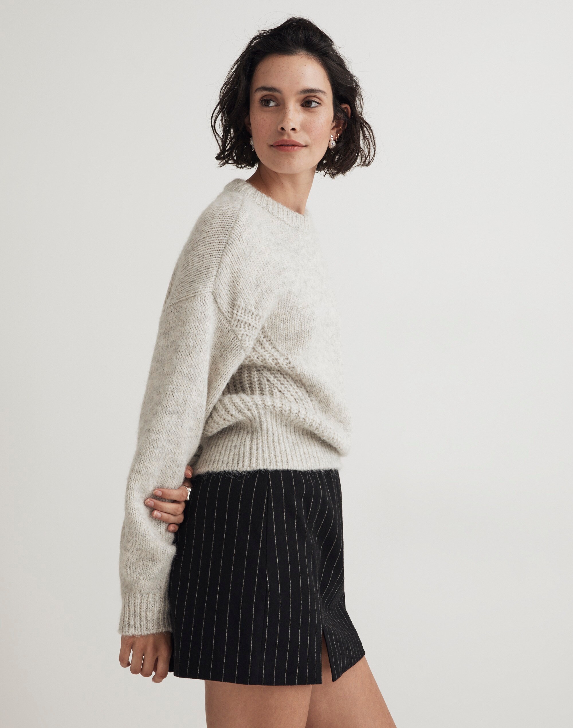 Wool-Blend Wedge Sweater