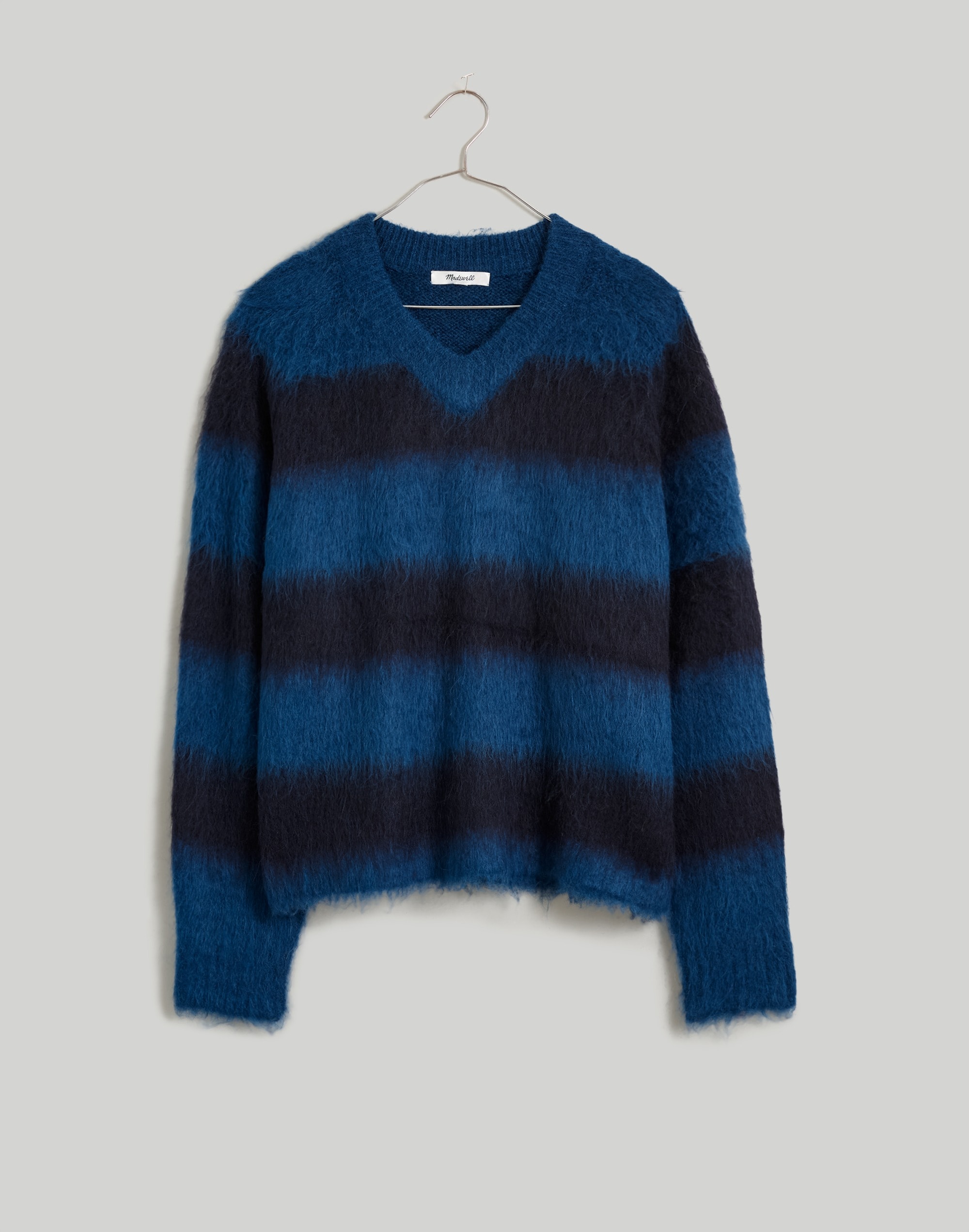 Brushed V-Neck Sweater in Stripe