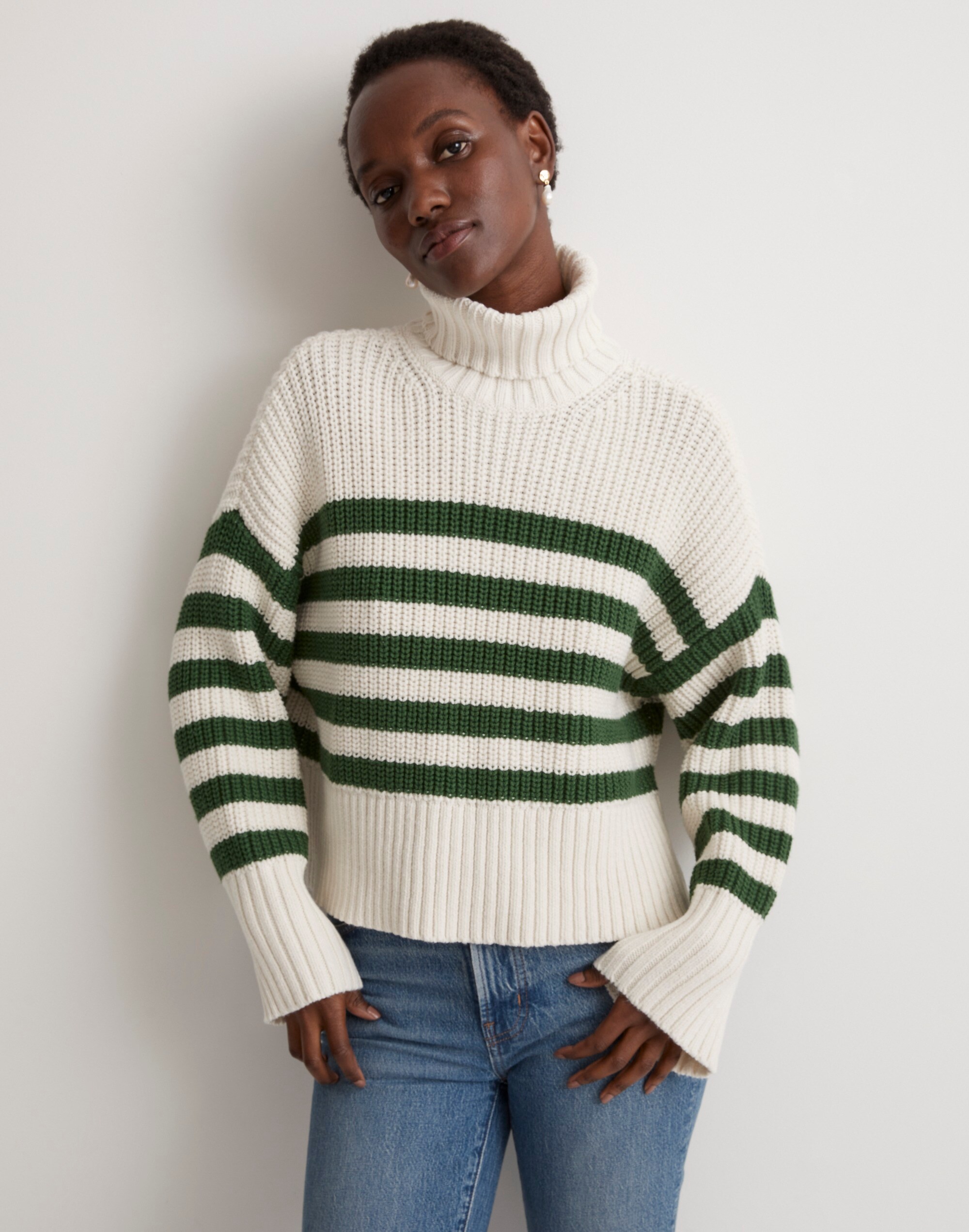 Wide Rib Turtleneck Sweater