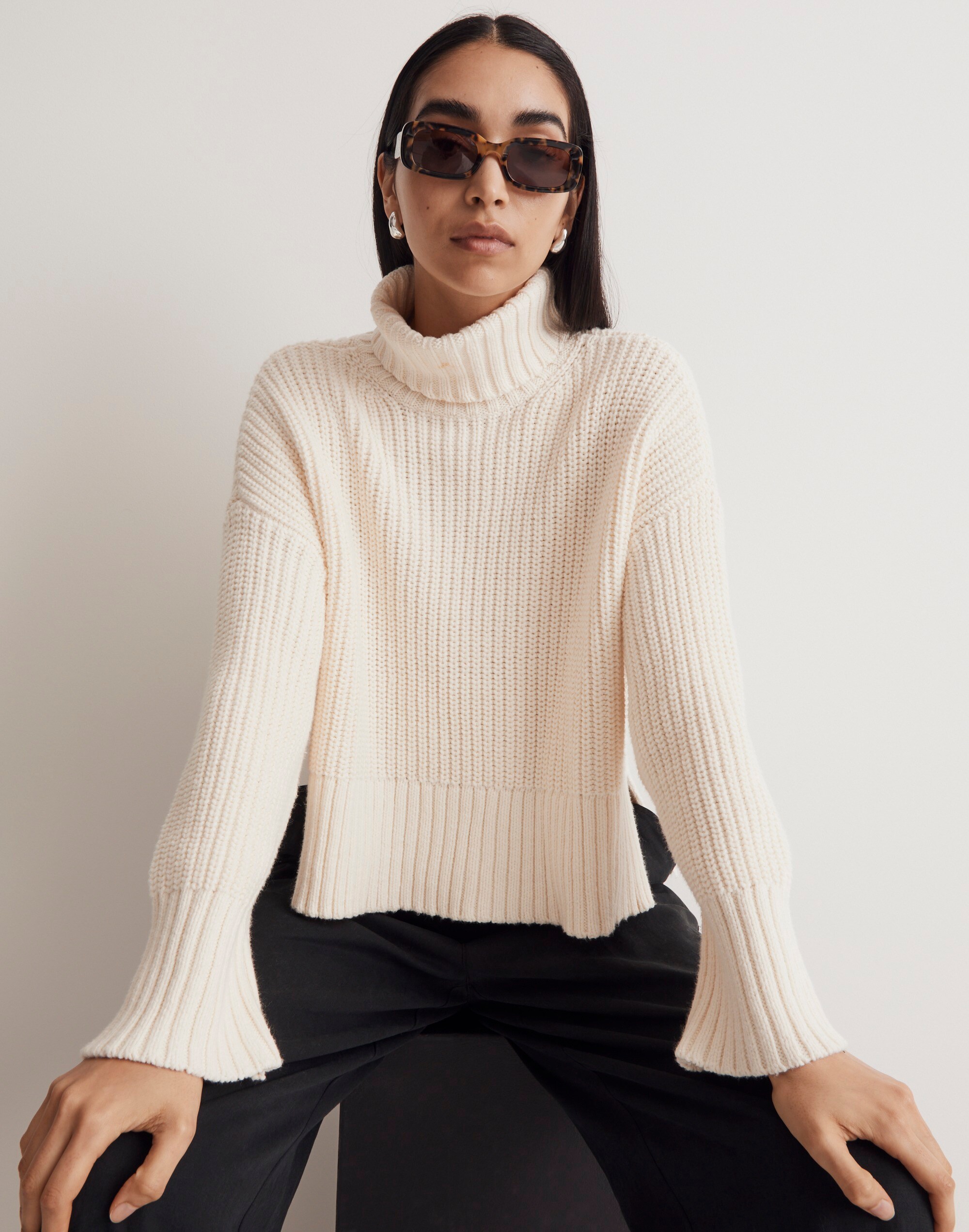 Wide Rib Turtleneck Sweater