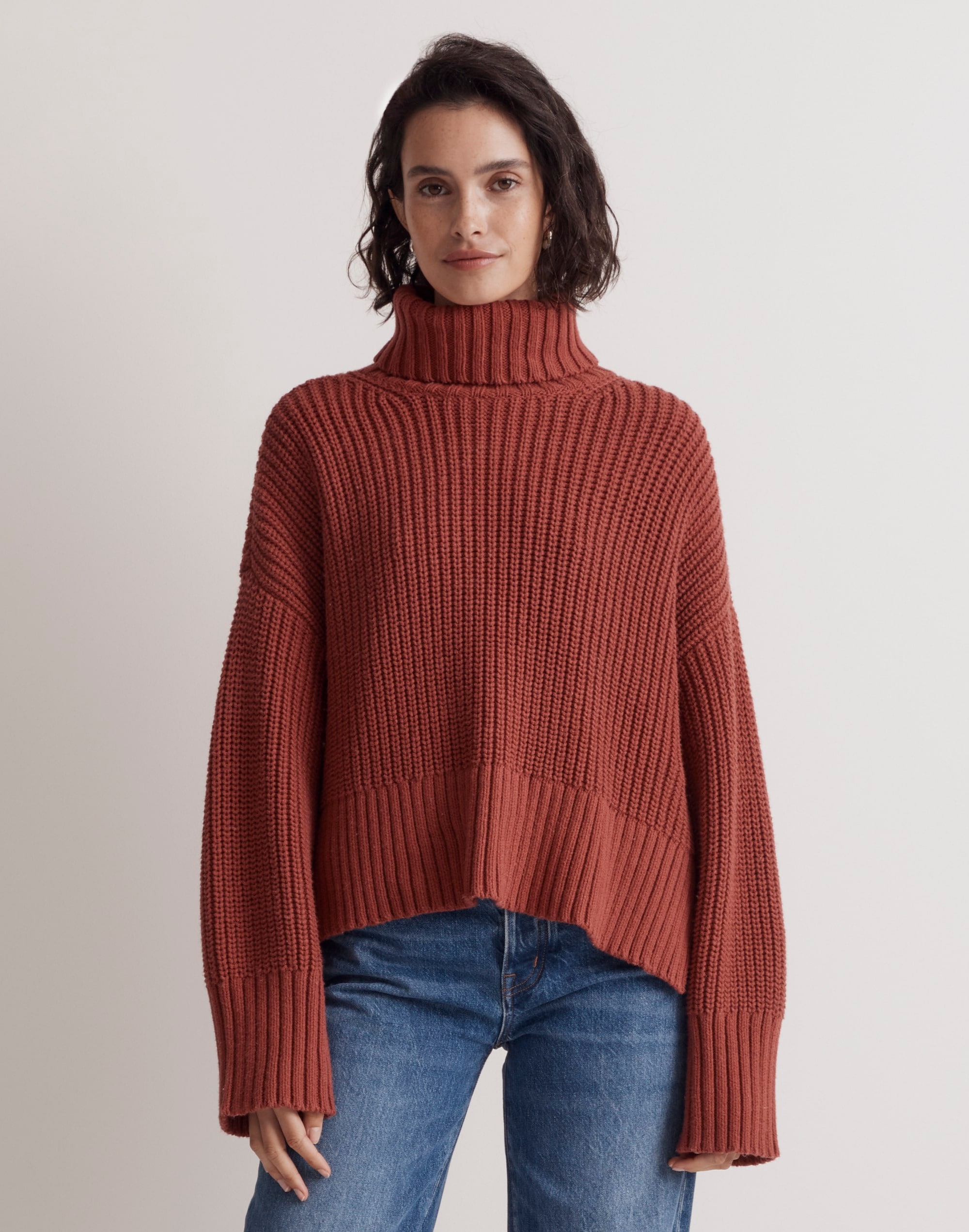 Wide Rib Turtleneck Sweater
