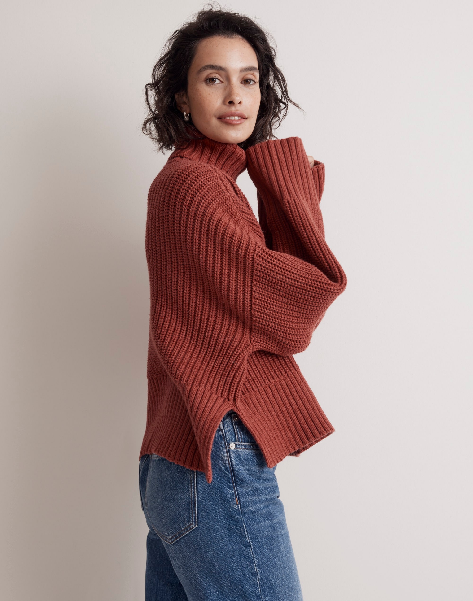 Wide Rib Turtleneck Sweater