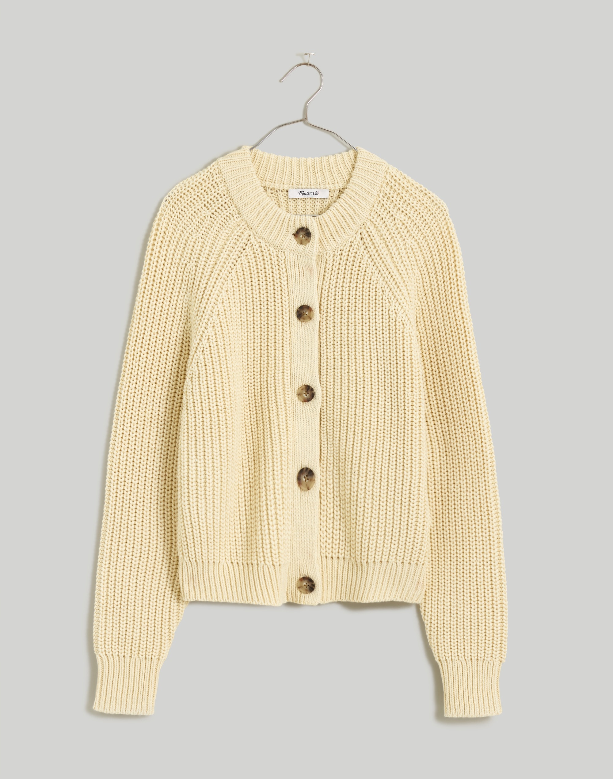 Rib Raglan-Sleeve Cardigan