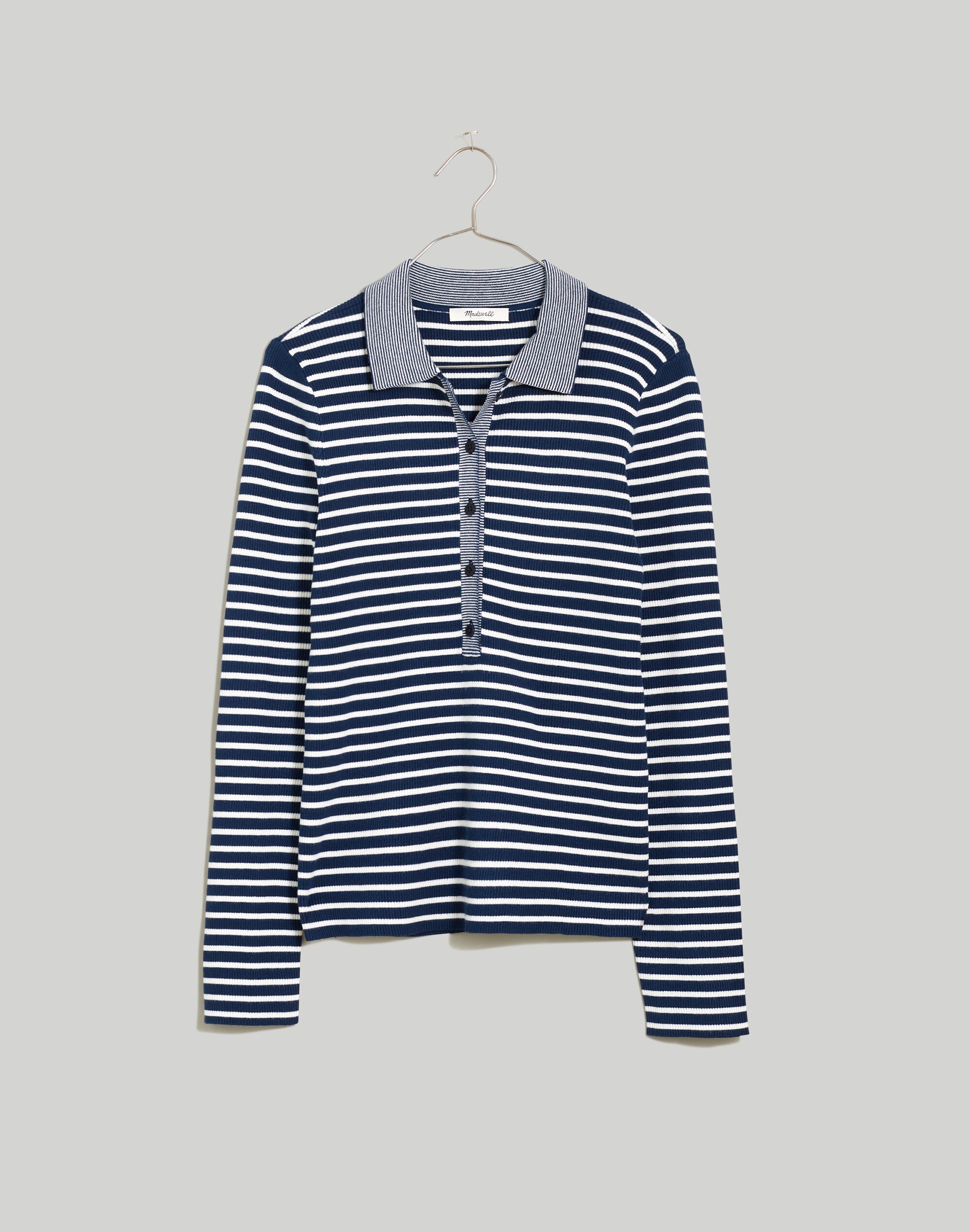 The Signature Knit Polo Sweater Top in Stripe