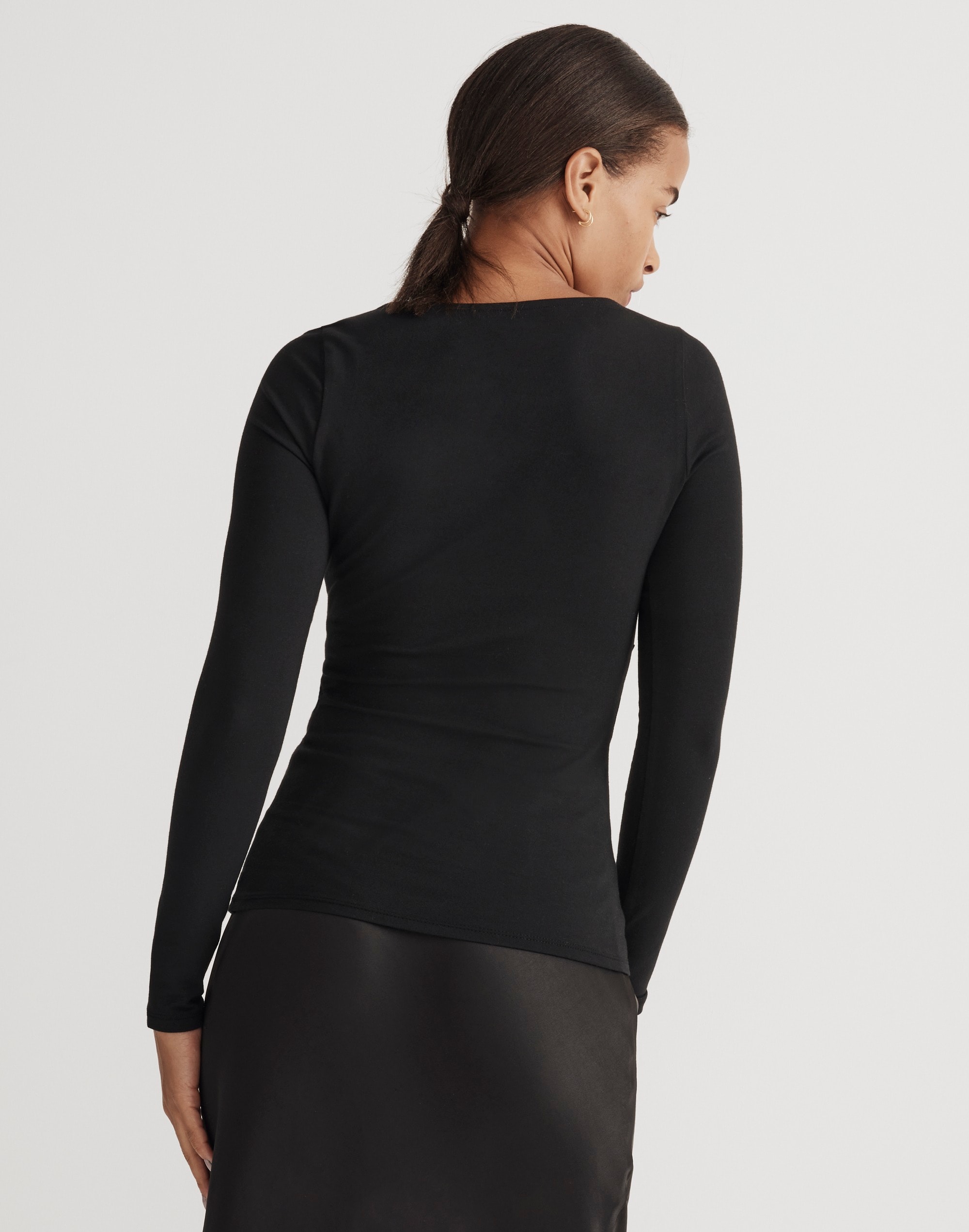 Twist-Front Long-Sleeve Tee