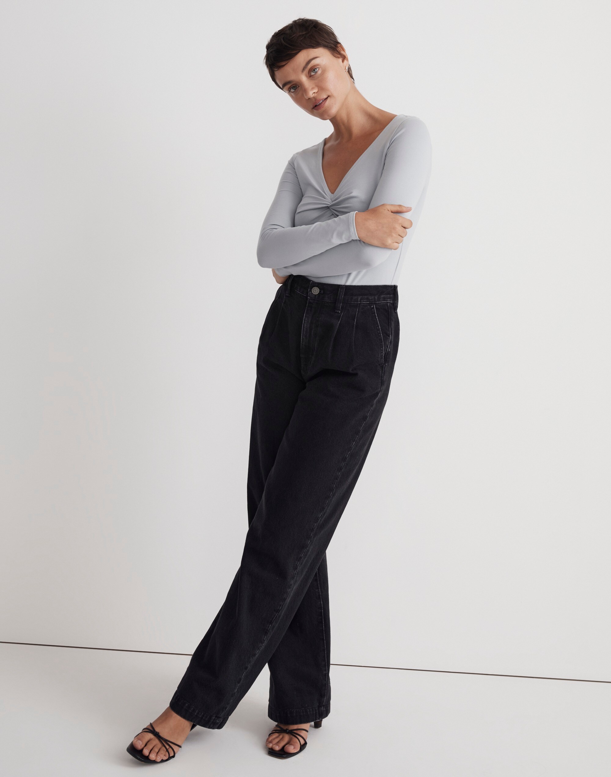 Twist-Front Long-Sleeve Tee