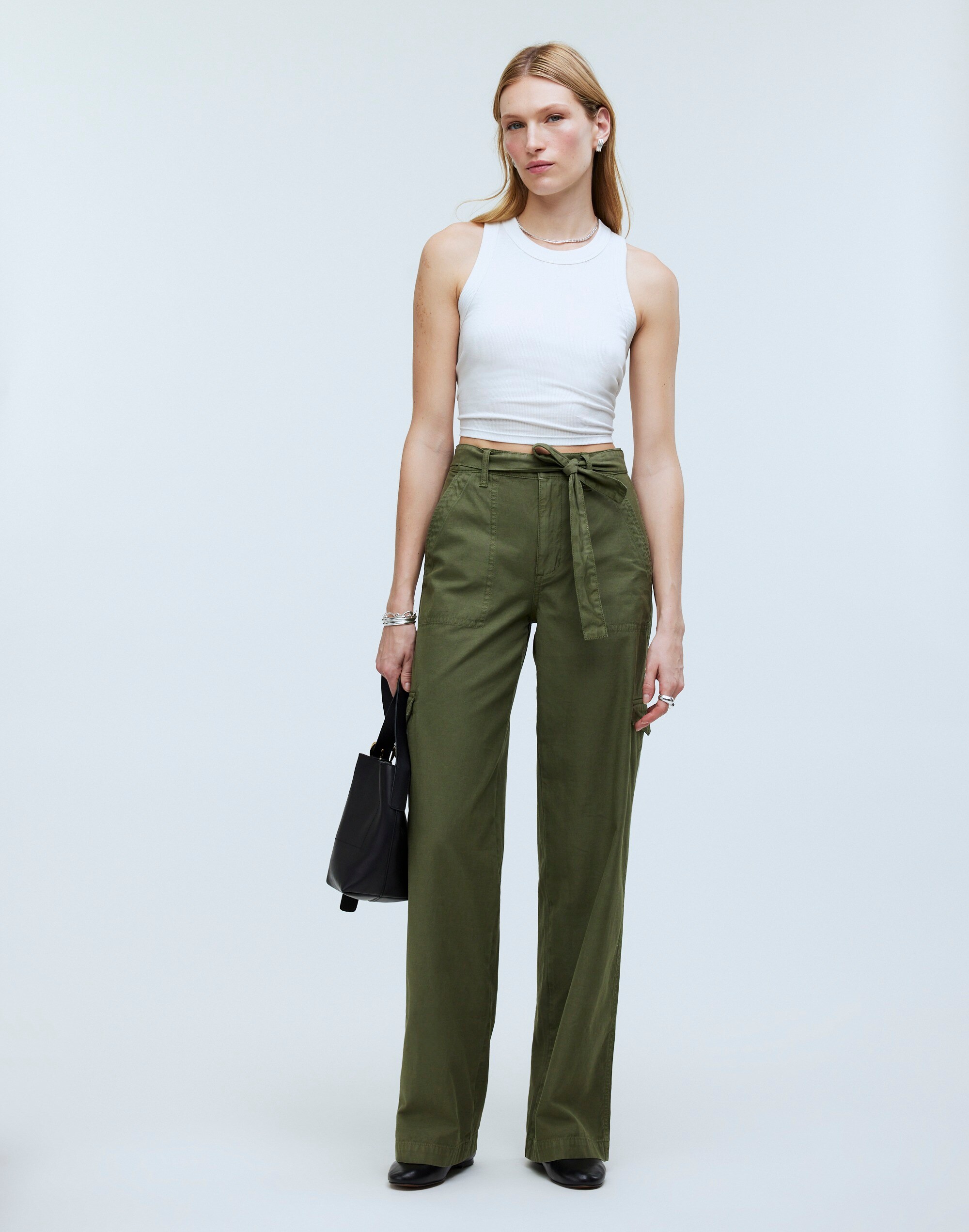 griff superwide-leg cargo pants in garment dye