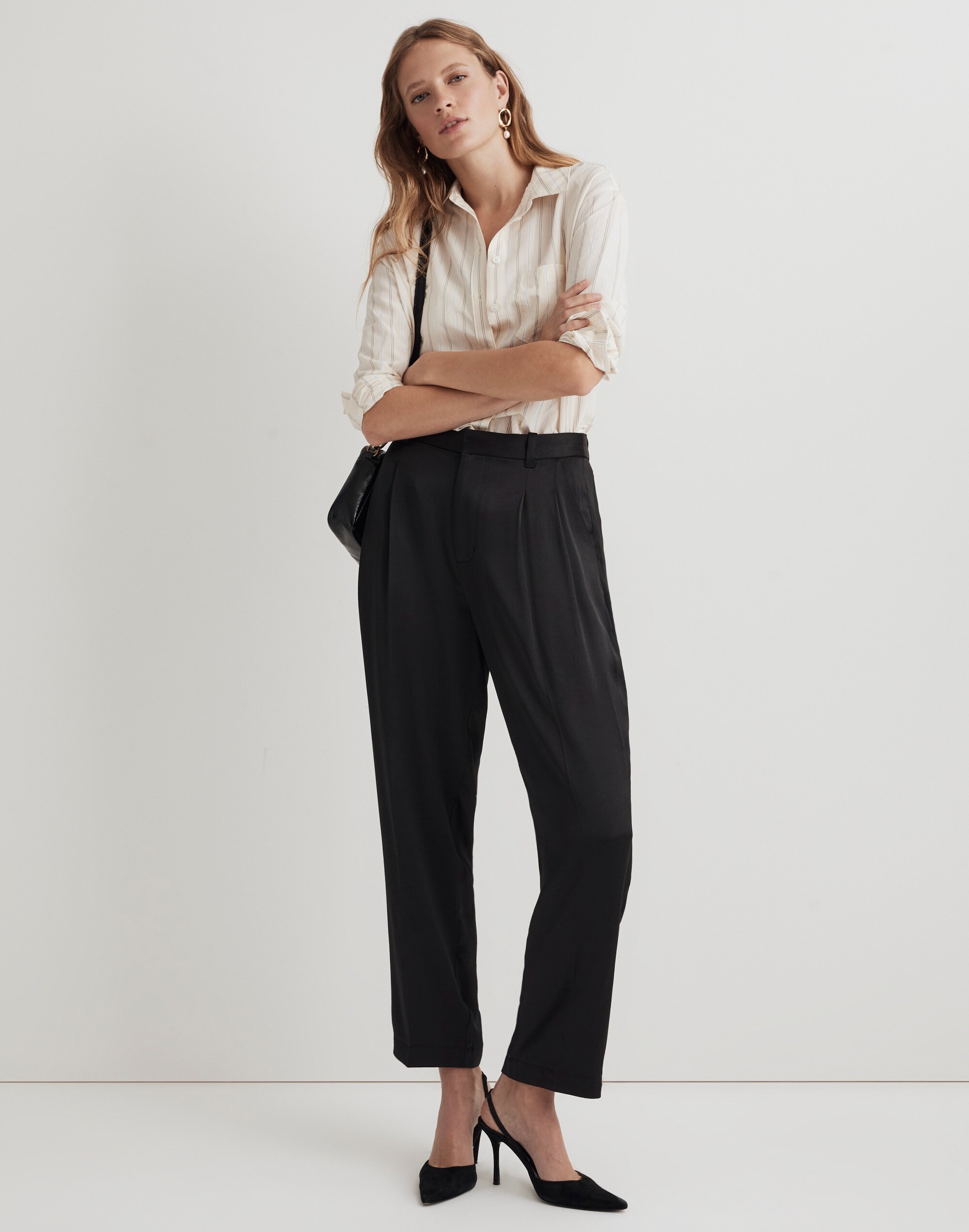 The Petite Turner Tapered Pant in Satin