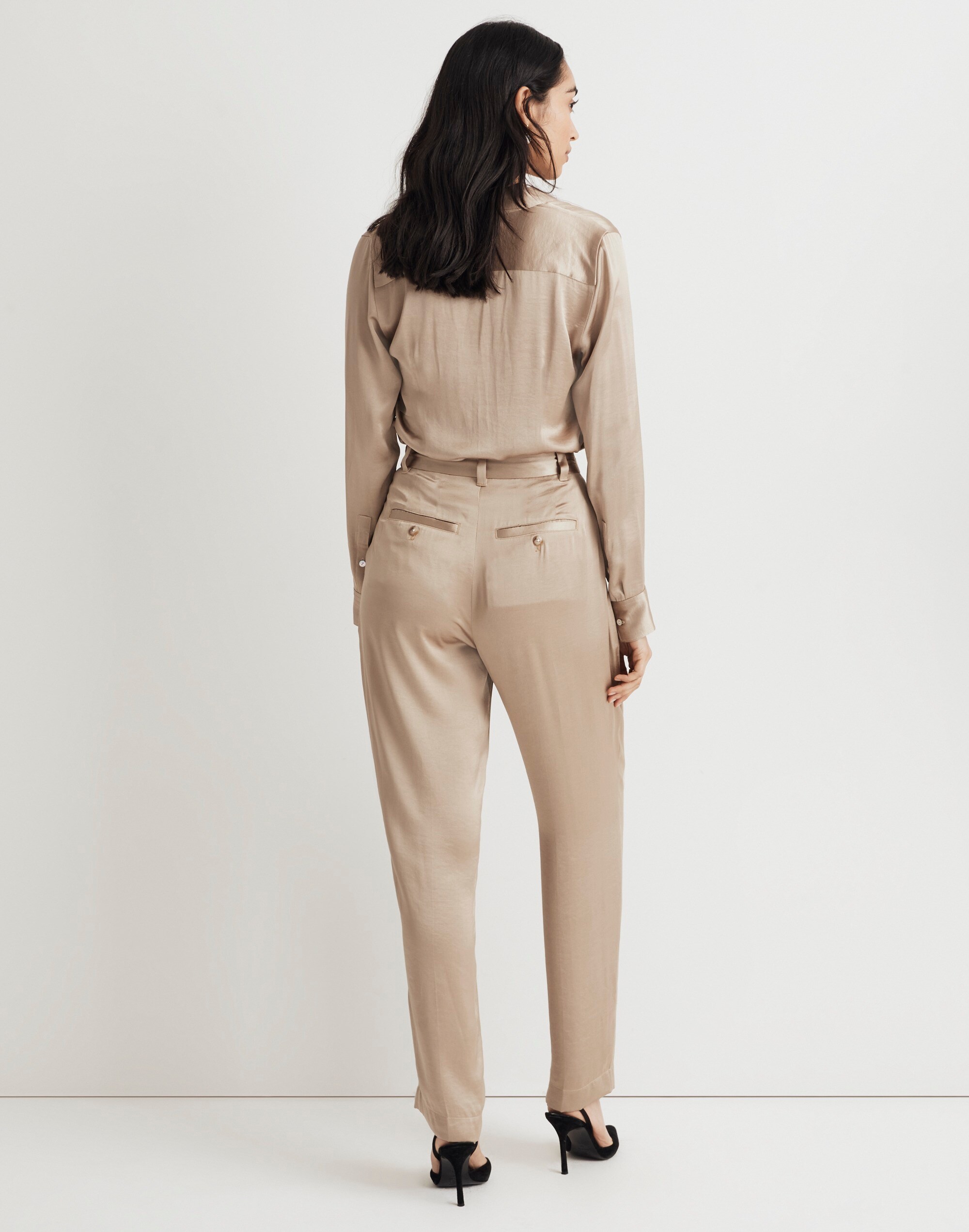 The Turner Tapered Pant in Satin in null image 4