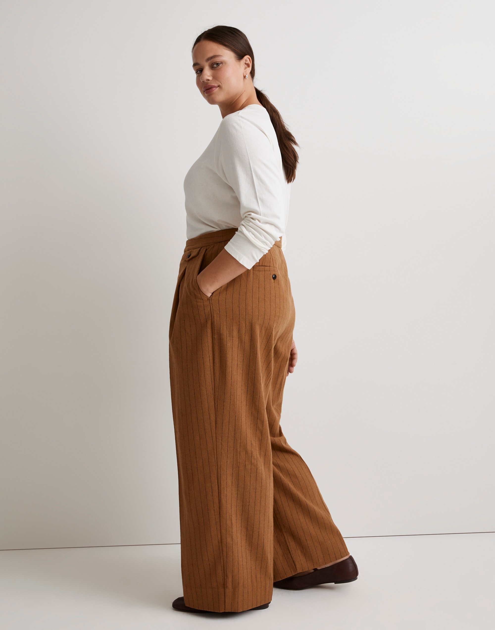 The Rosedale High-Rise Straight Pant in Pinstripe