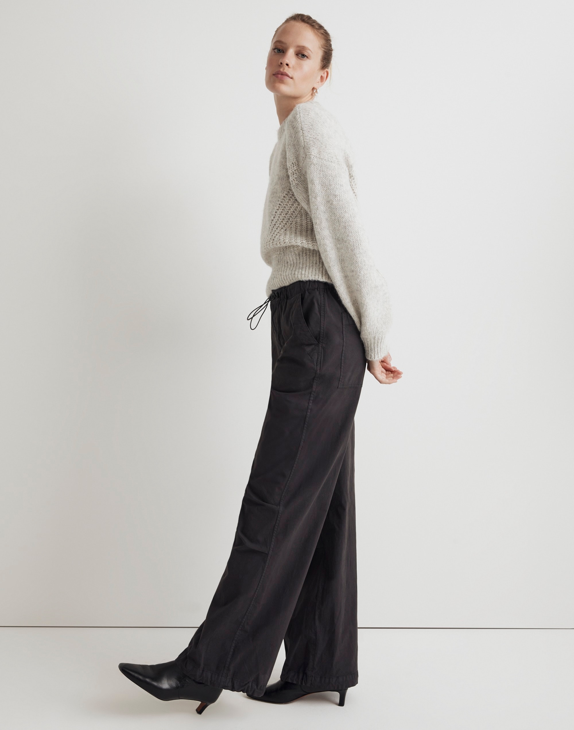 Cargo Parachute Pants in Garment-Dyed Poplin