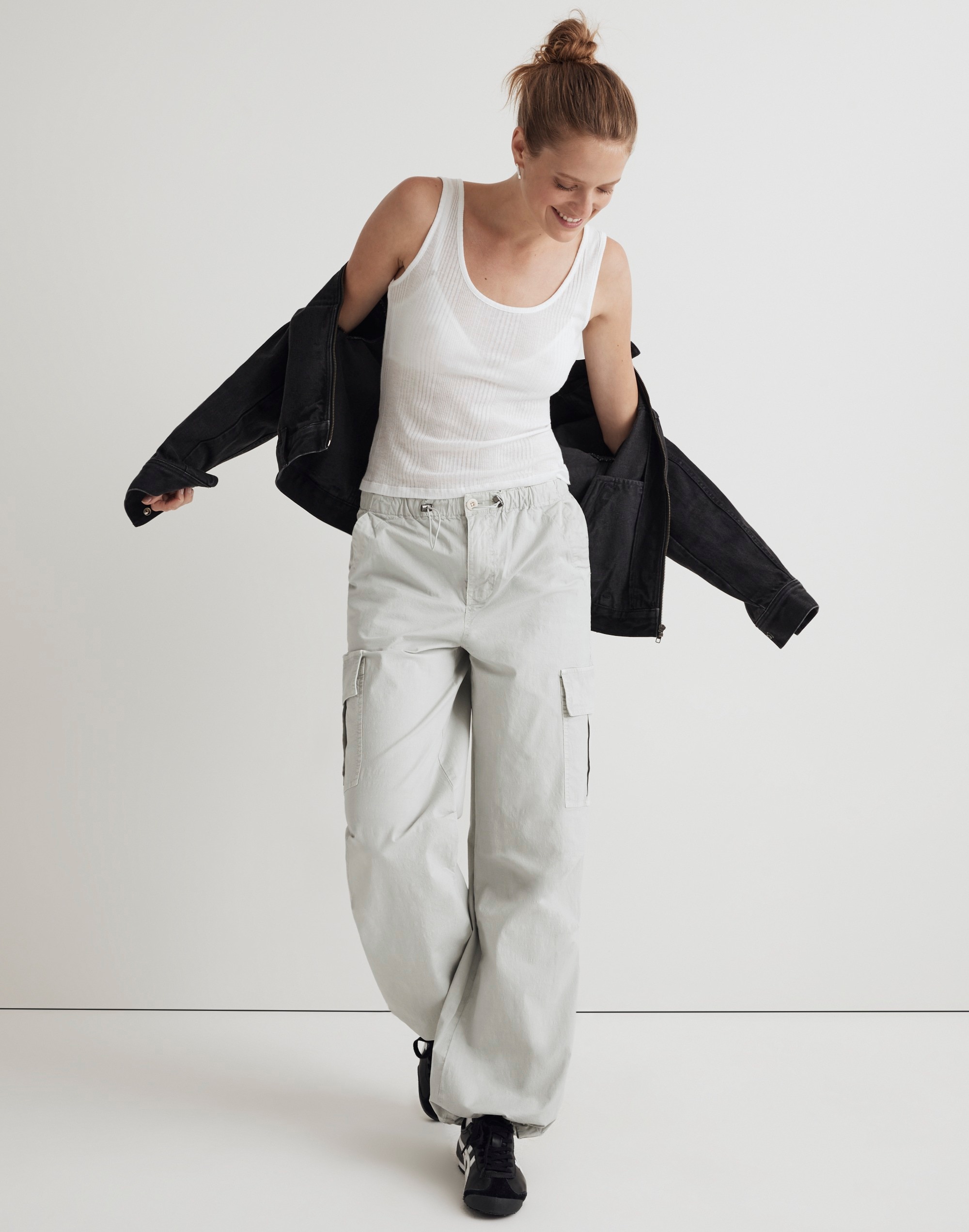 Cargo Parachute Pants in Garment-Dyed Poplin