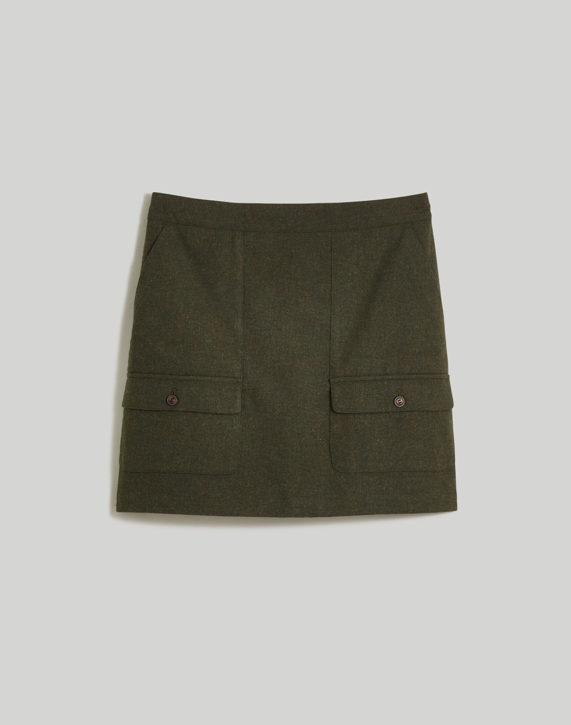 Wool-Blend Cargo Mini Skirt