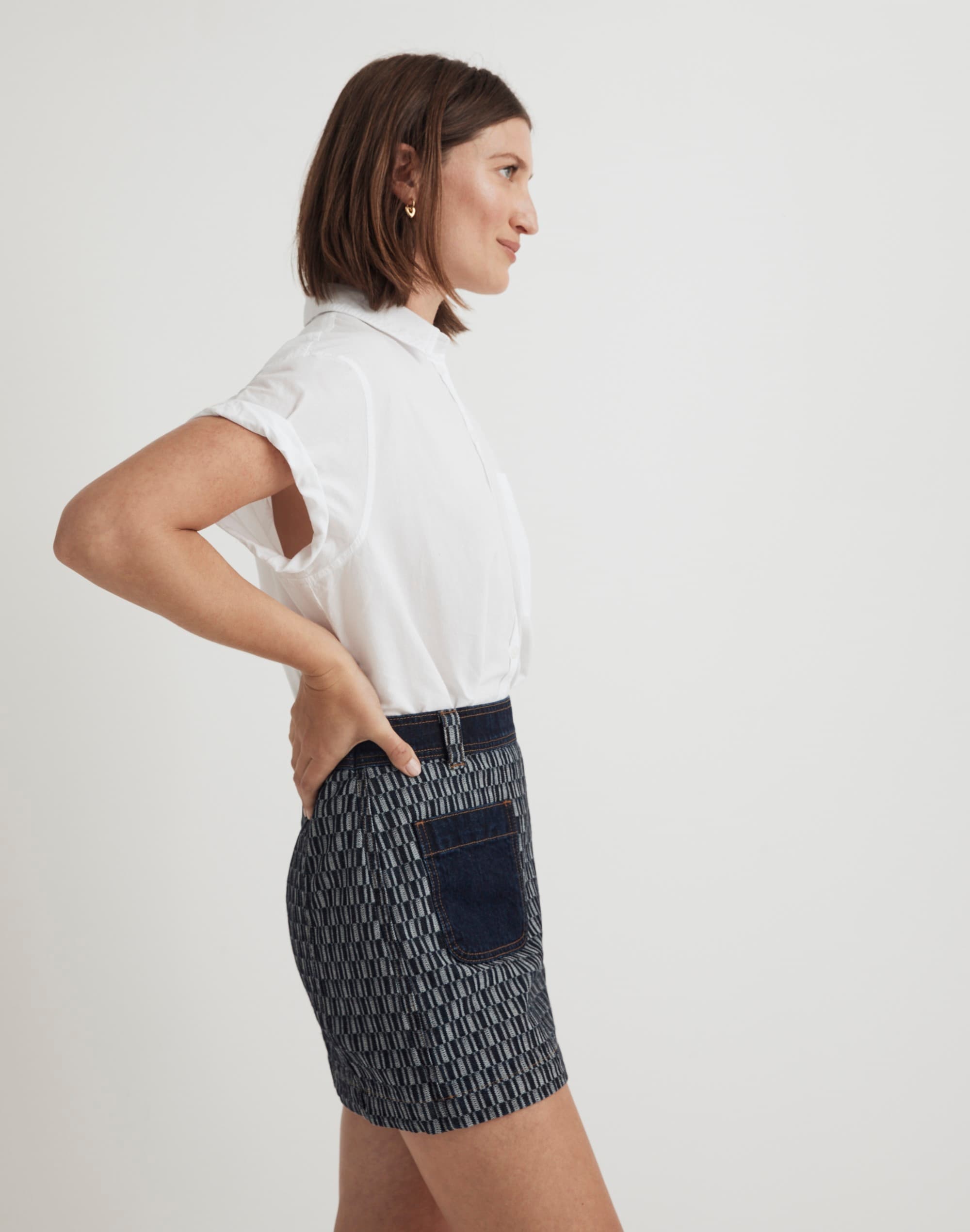 Denim Micro Mini Skirt in Genova Wash