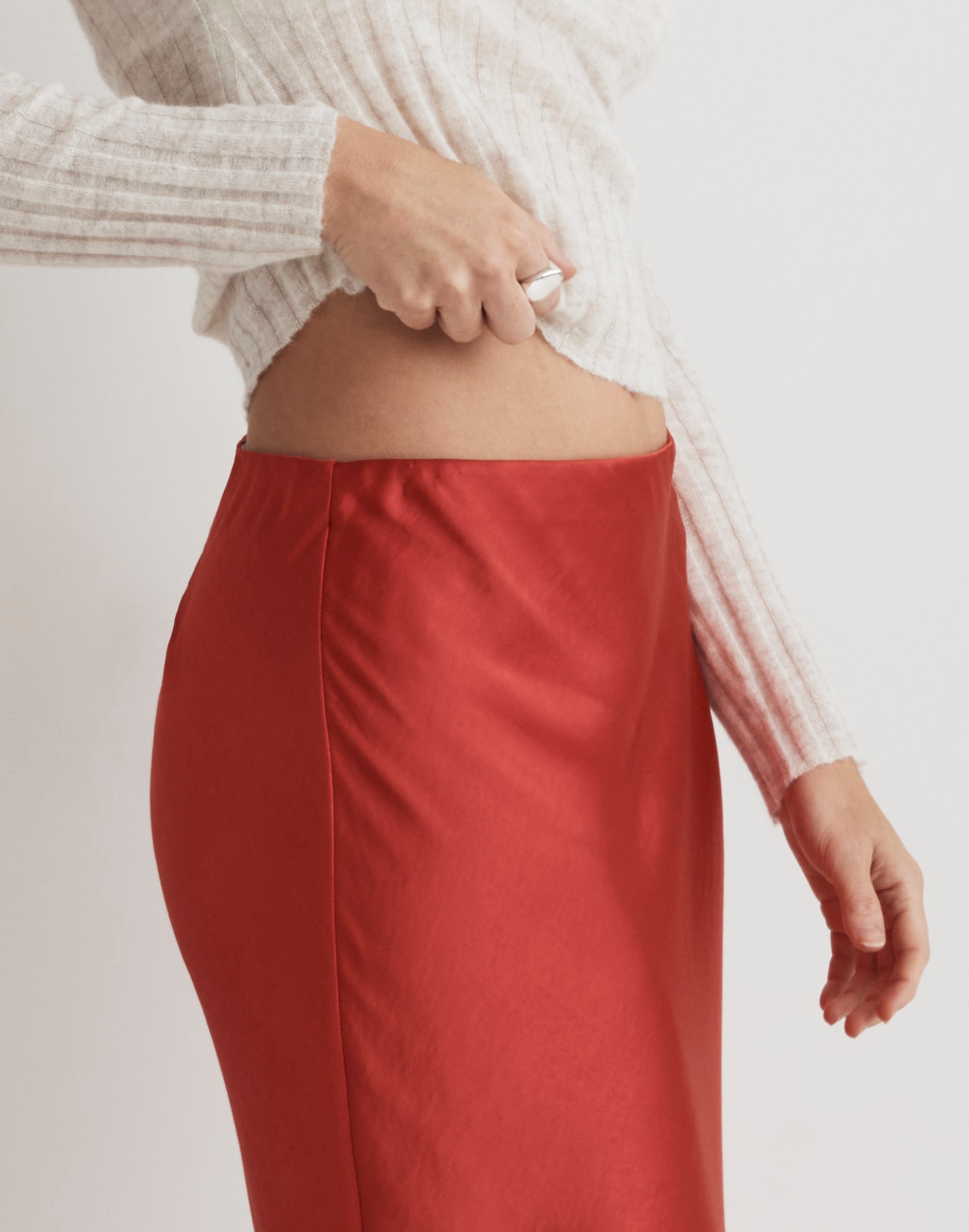 The Layton Midi Slip Skirt Satin