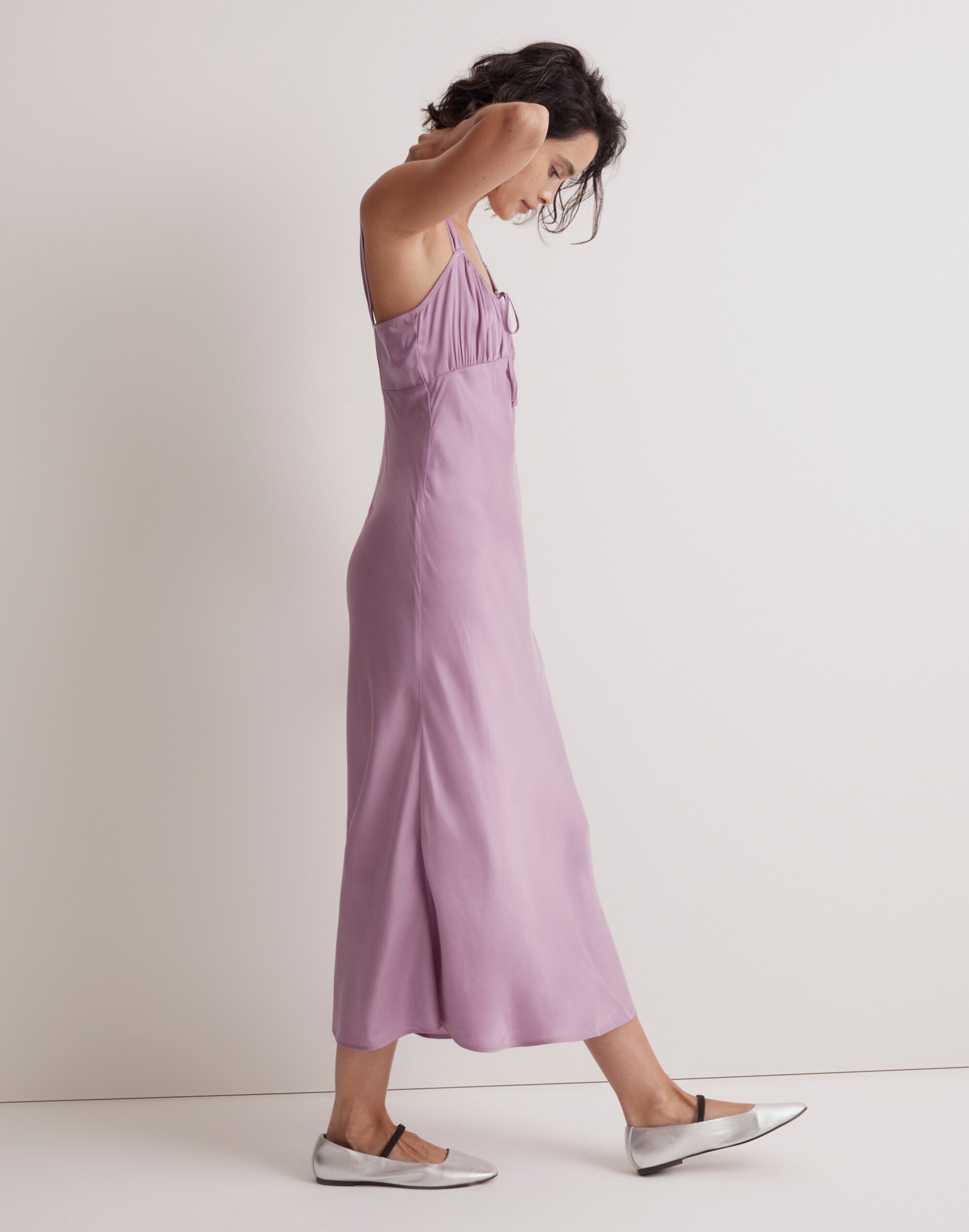 Petite Square-Neck Midi Dress