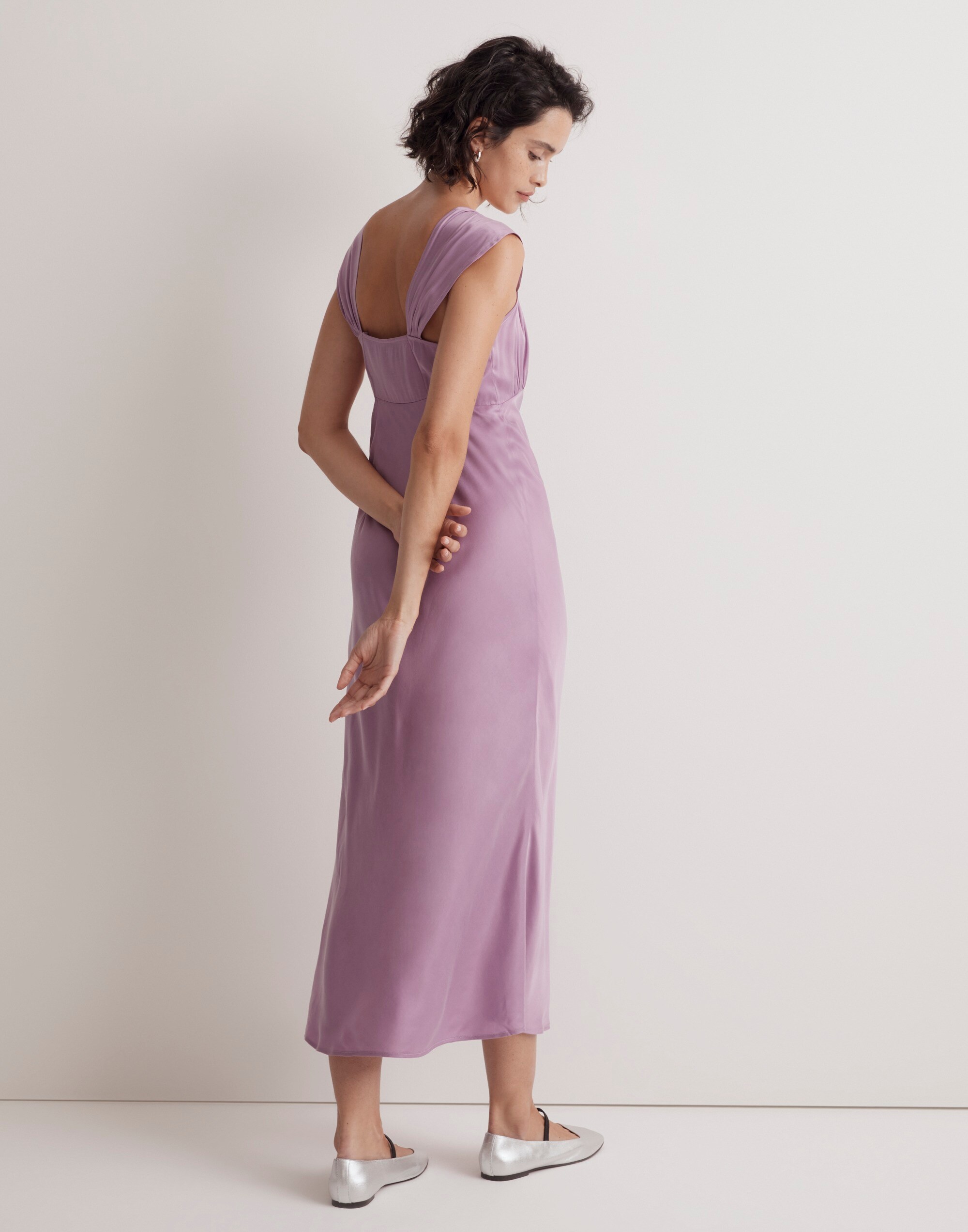 Petite Square-Neck Midi Dress