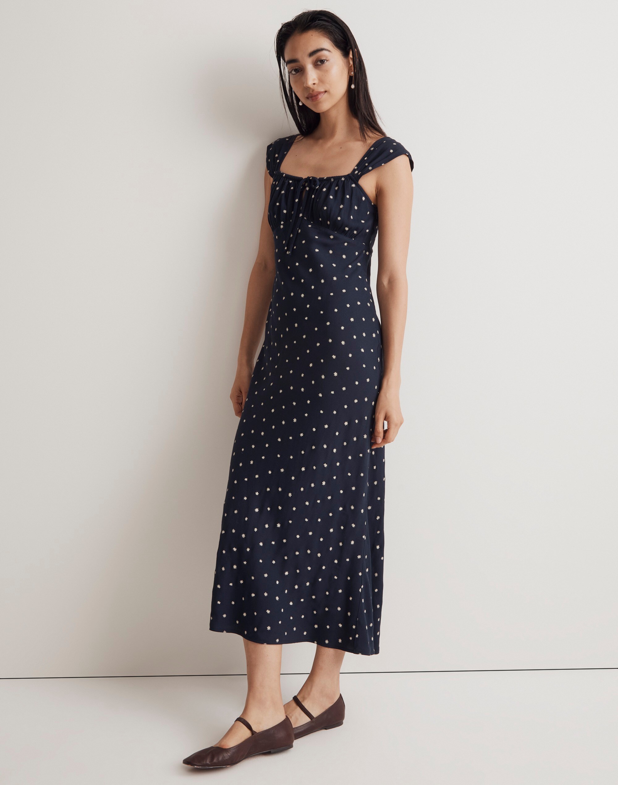 Square-Neck Midi Dress