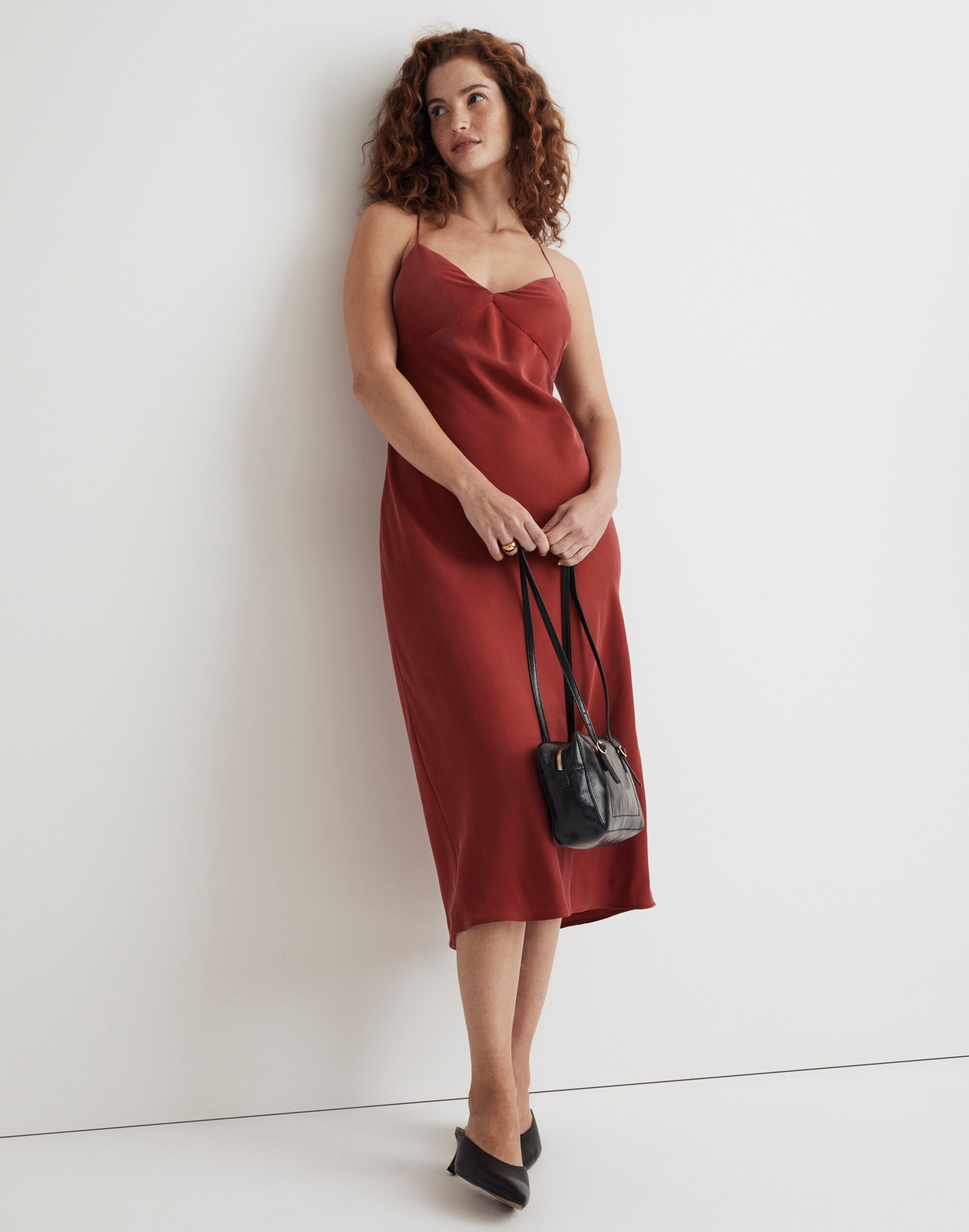 The Layton Midi Slip Dress in Silk