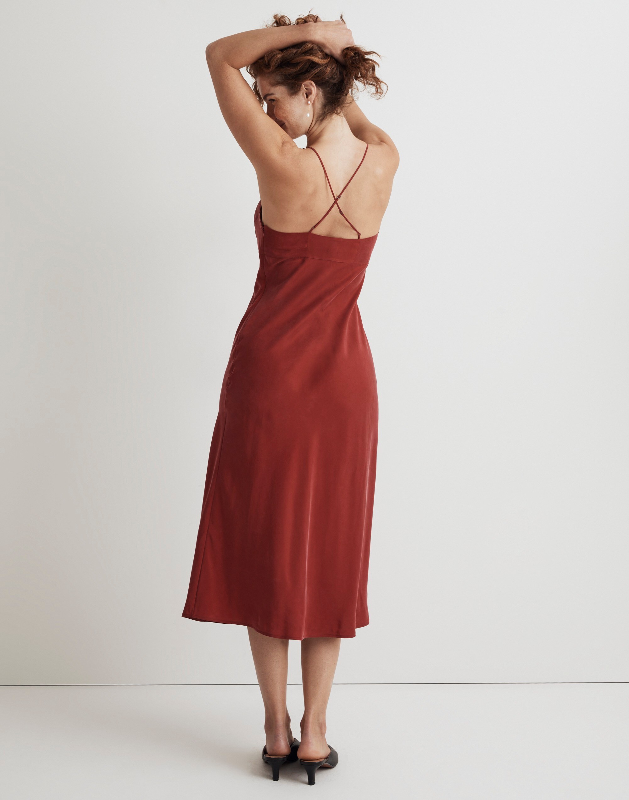 The Layton Midi Slip Dress in Silk
