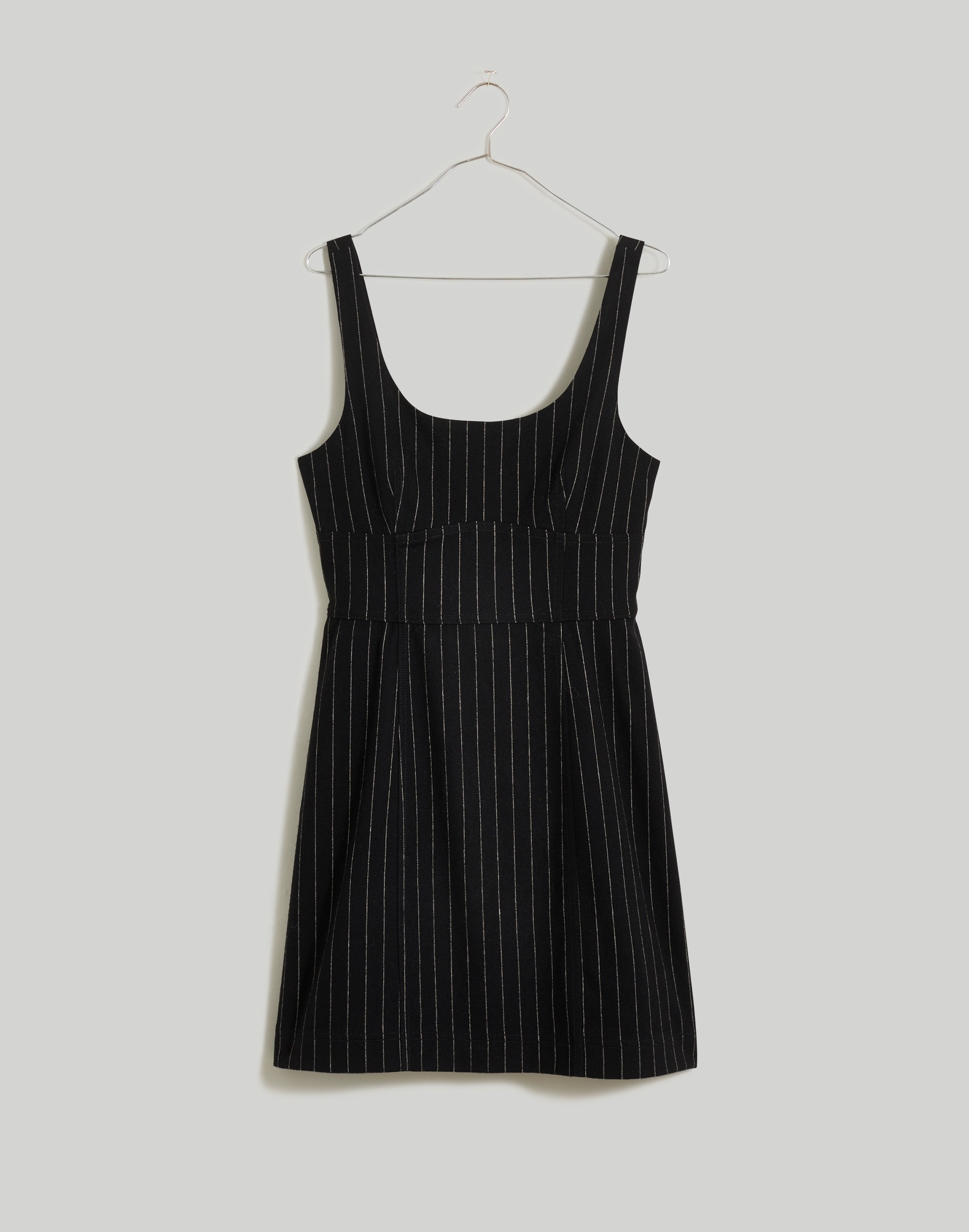 Wool-Blend Mini Dress in Pinstripe