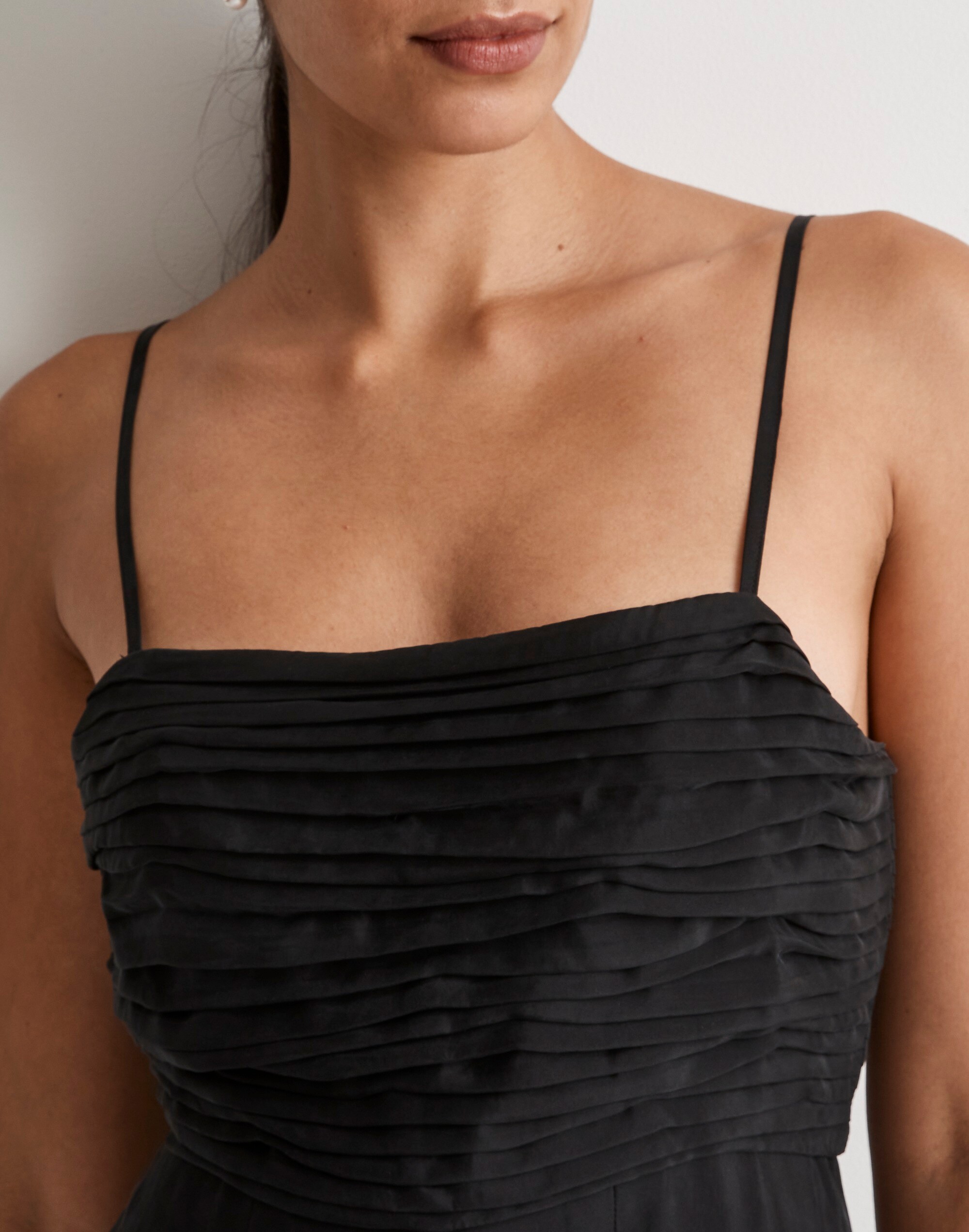 Ruched Crop Straight-Leg Jumpsuit