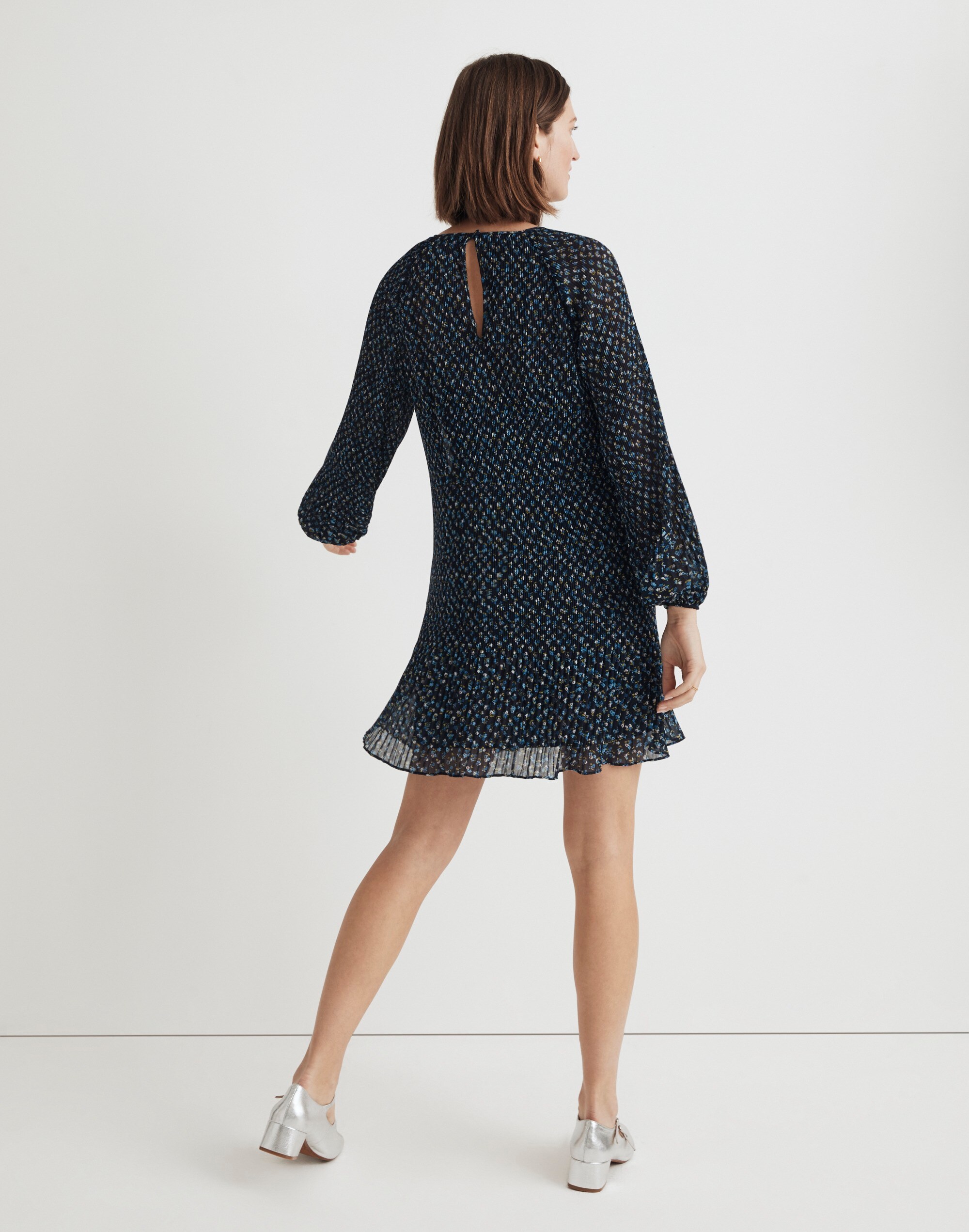 Crinkle Georgette Mini Dress in Floral