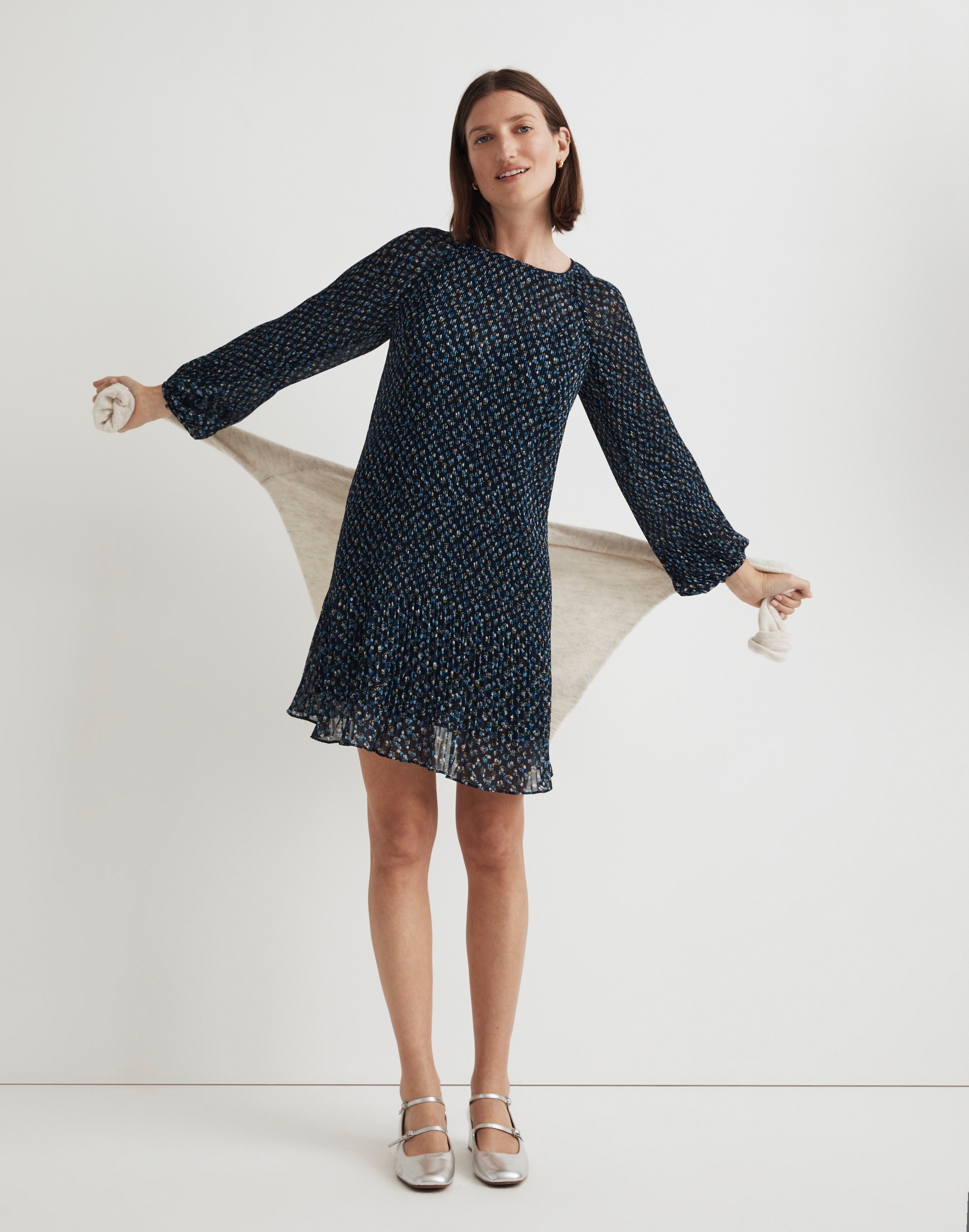 Crinkle Georgette Mini Dress in Floral