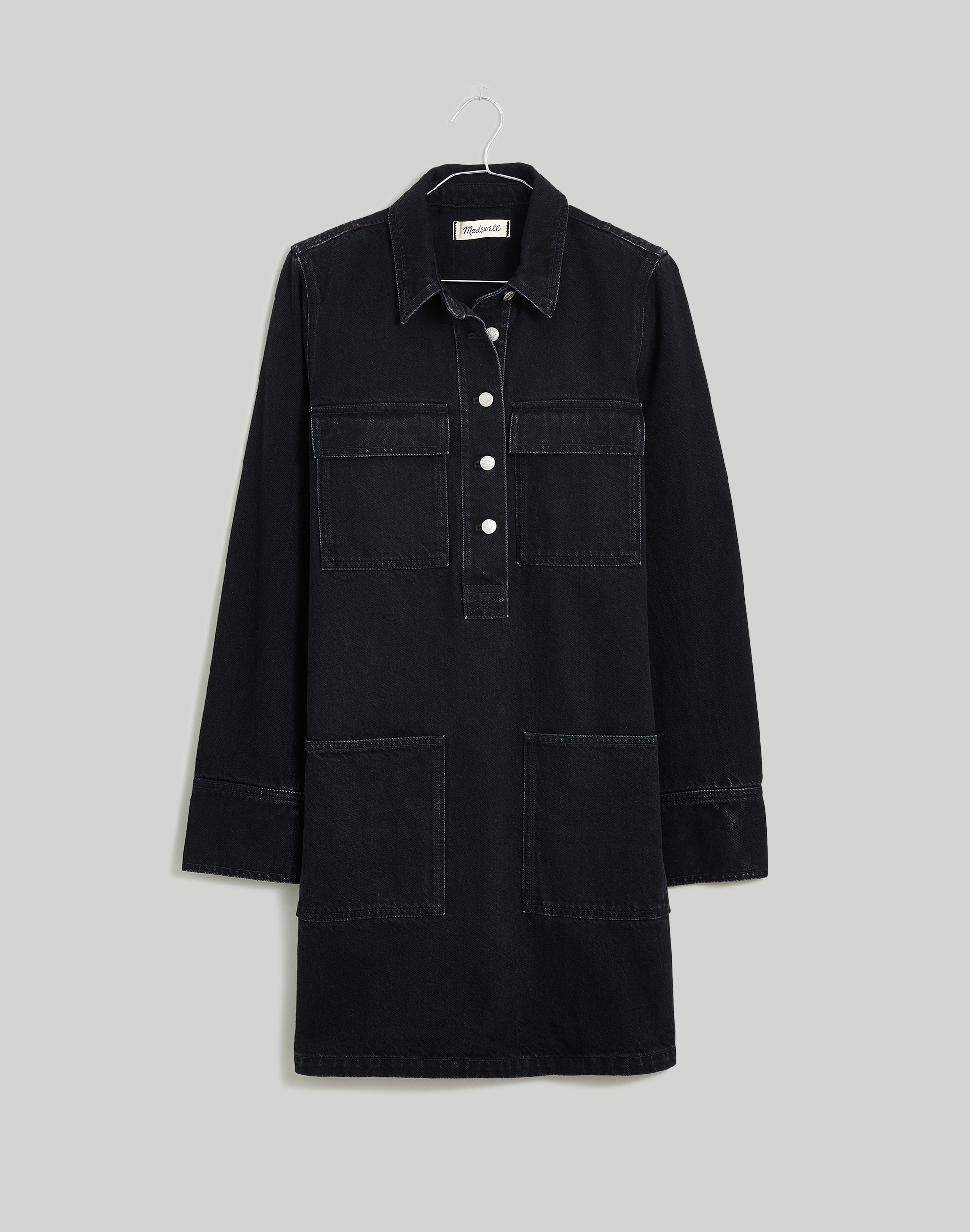 Denim Popover Mini Shirtdress