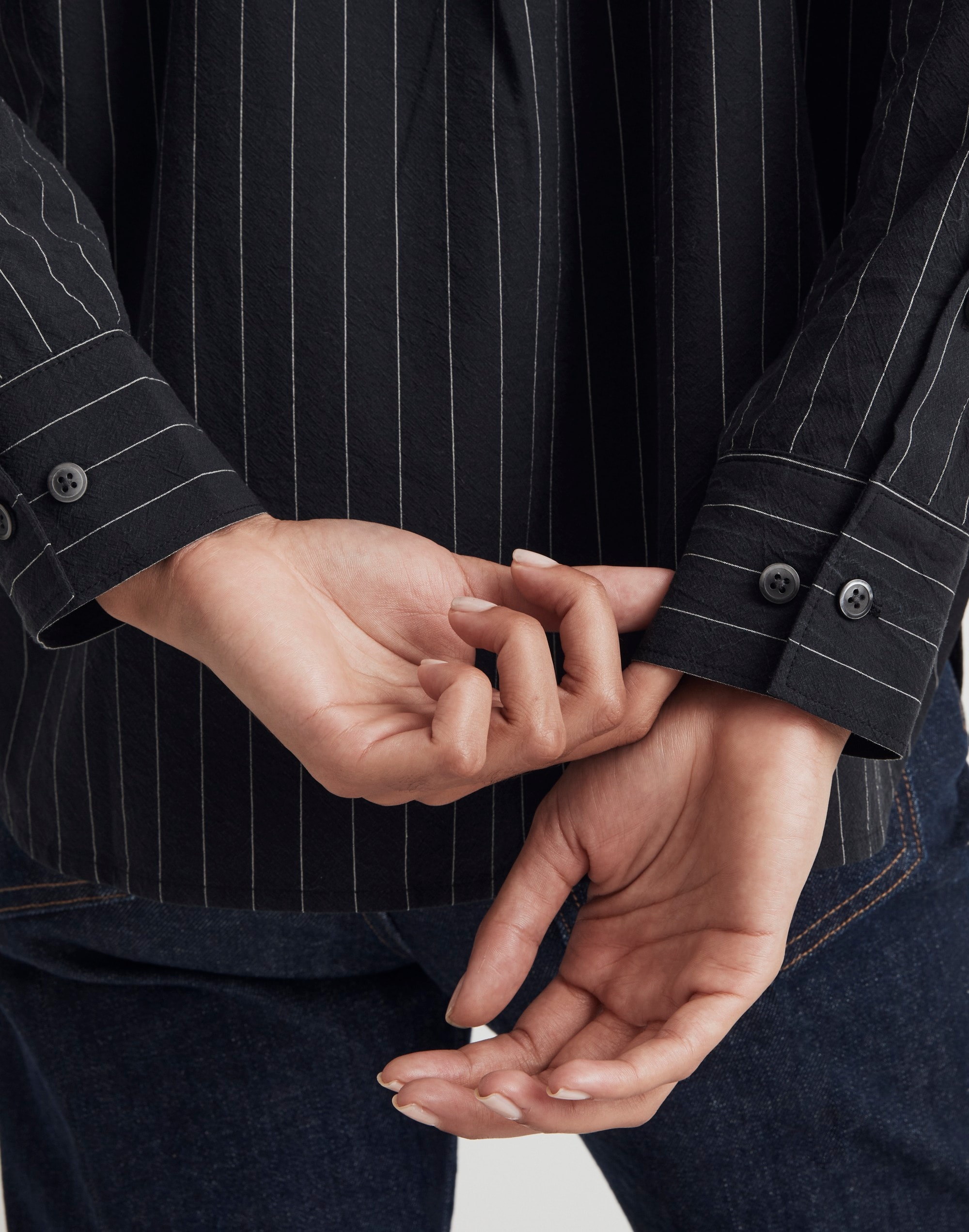 Signature Poplin Button-Up Shirt in Pinstripe