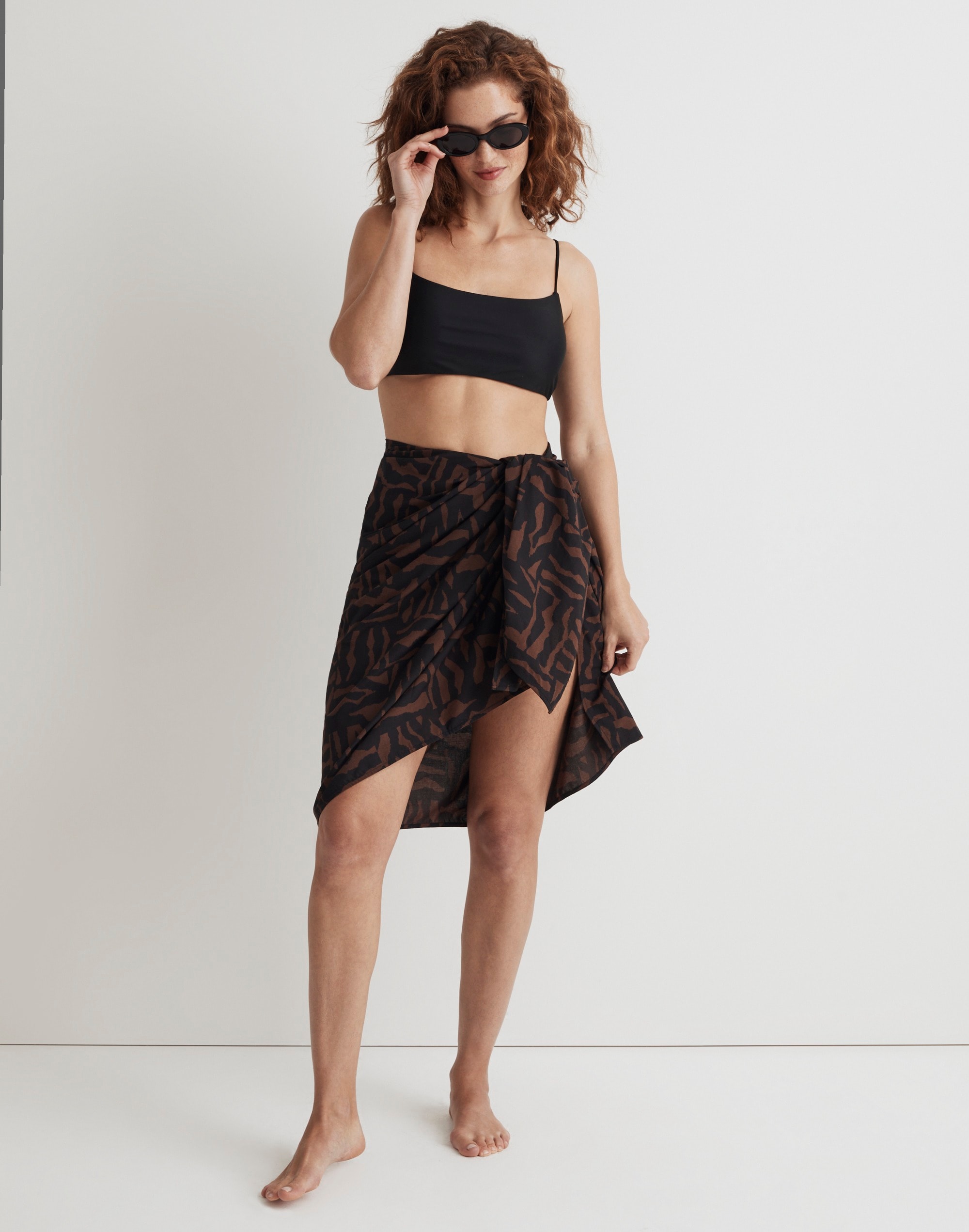 Crinkle Cotton Sarong in Abstract Animal