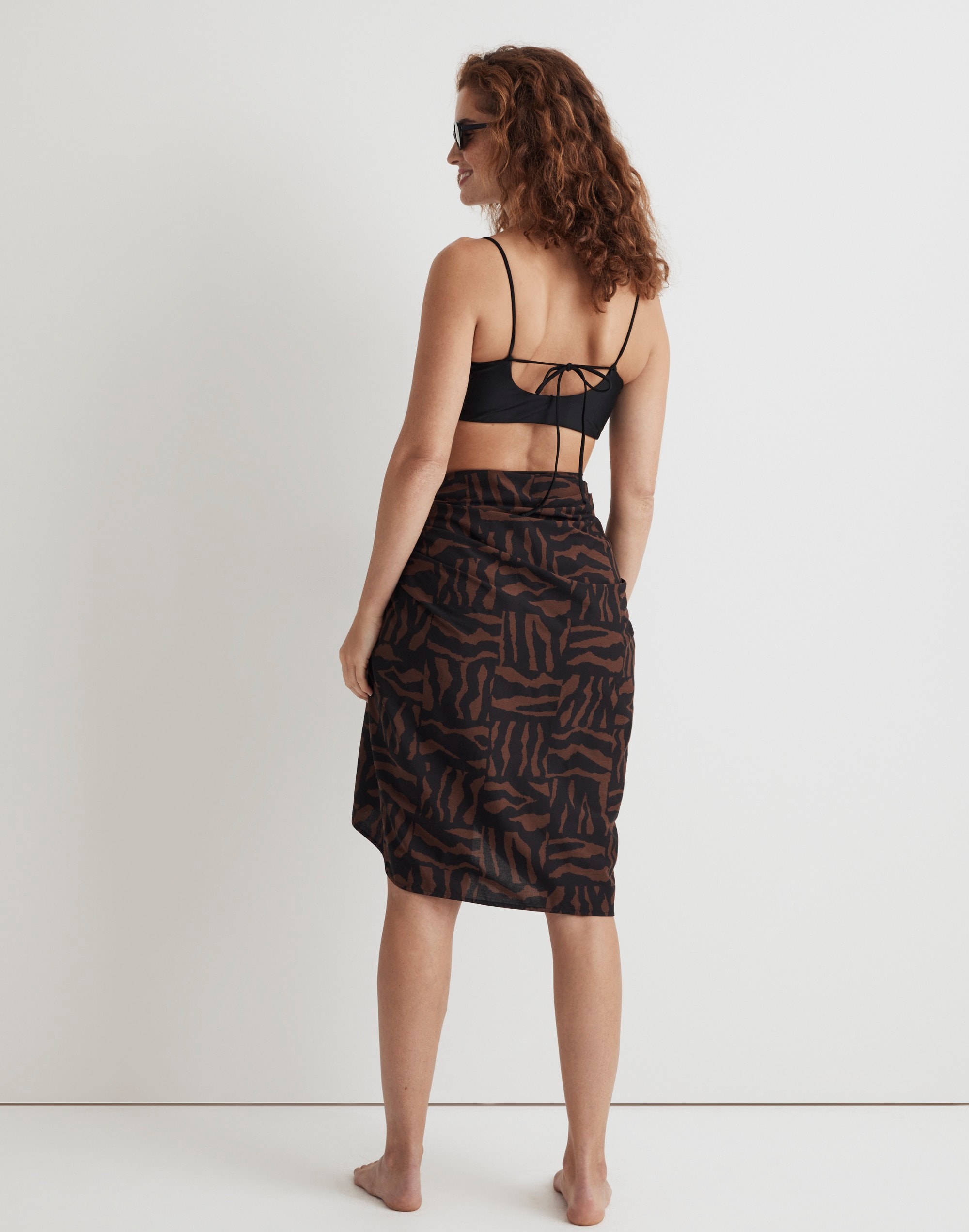 Crinkle Cotton Sarong in Abstract Animal